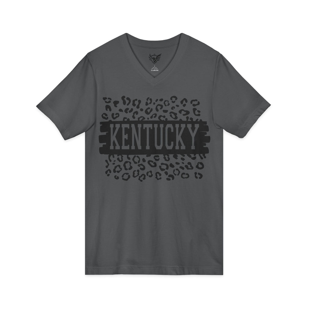 KY Leopard Jersey Short Sleeve V-Neck Tee