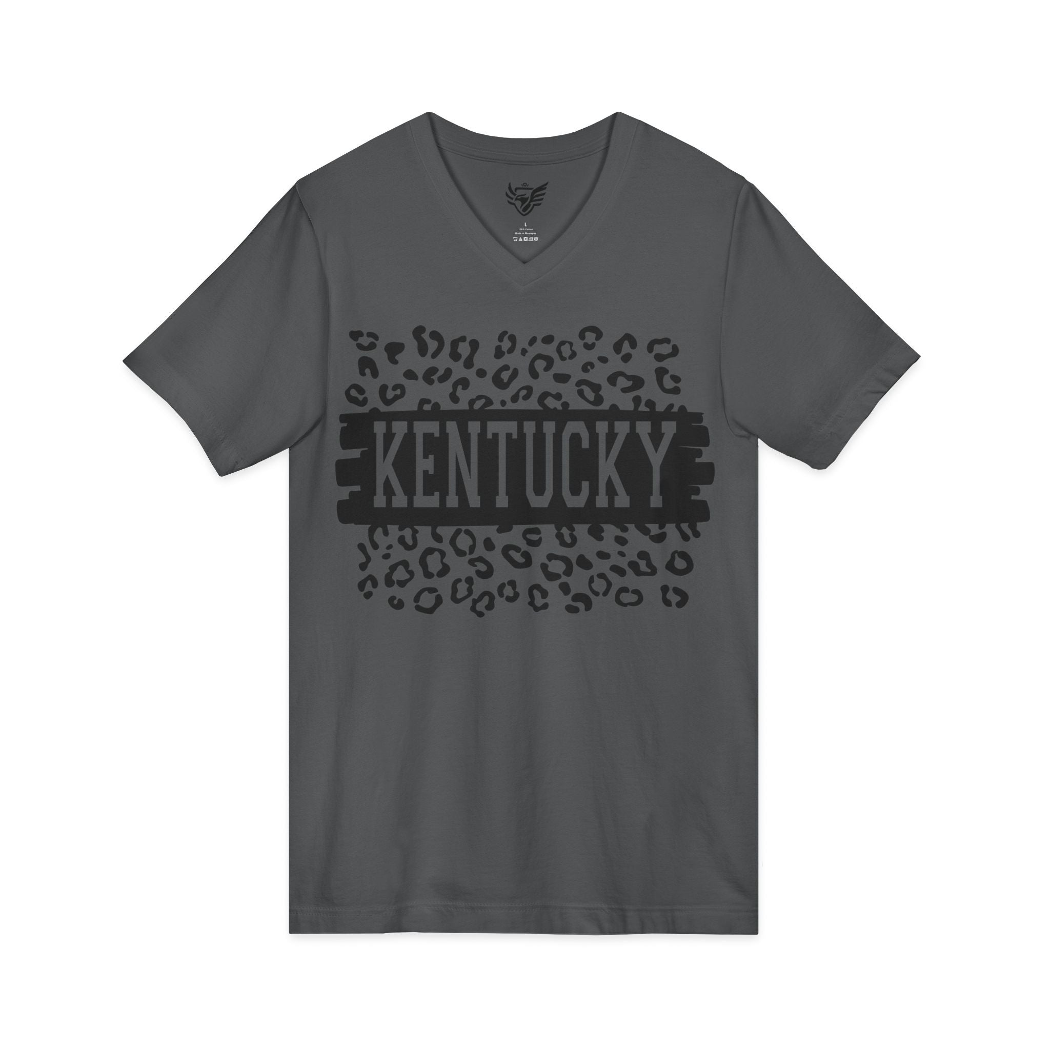 KY Leopard Jersey Short Sleeve V-Neck Tee