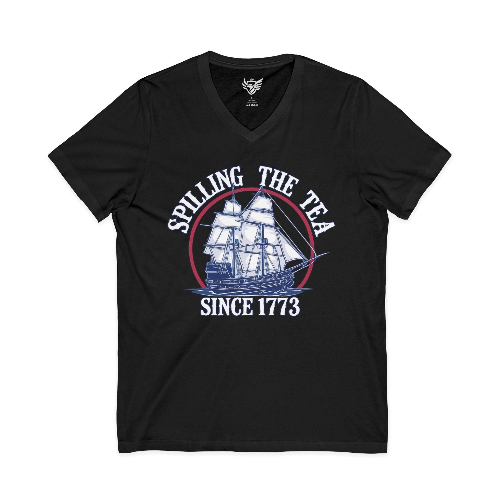 Spilling The Tea Jersey Short Sleeve V-Neck Tee
