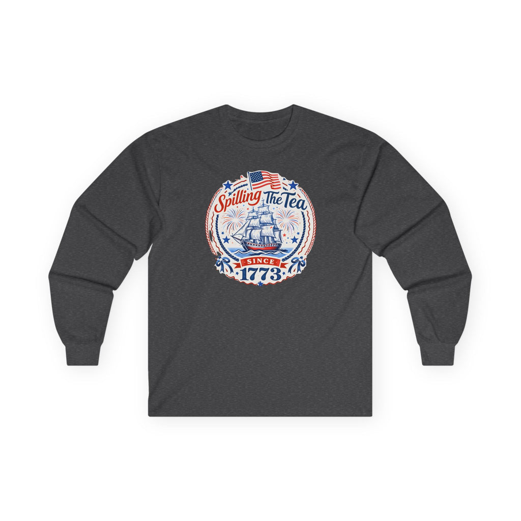 Spilling The Tea Cotton Long Sleeve Tee