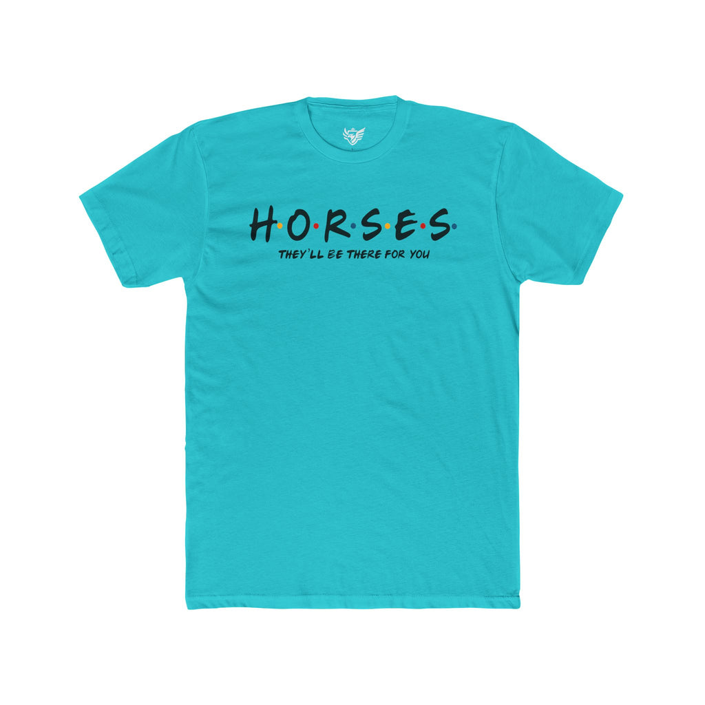 Horses, Friends Theme Cotton Crew Tee