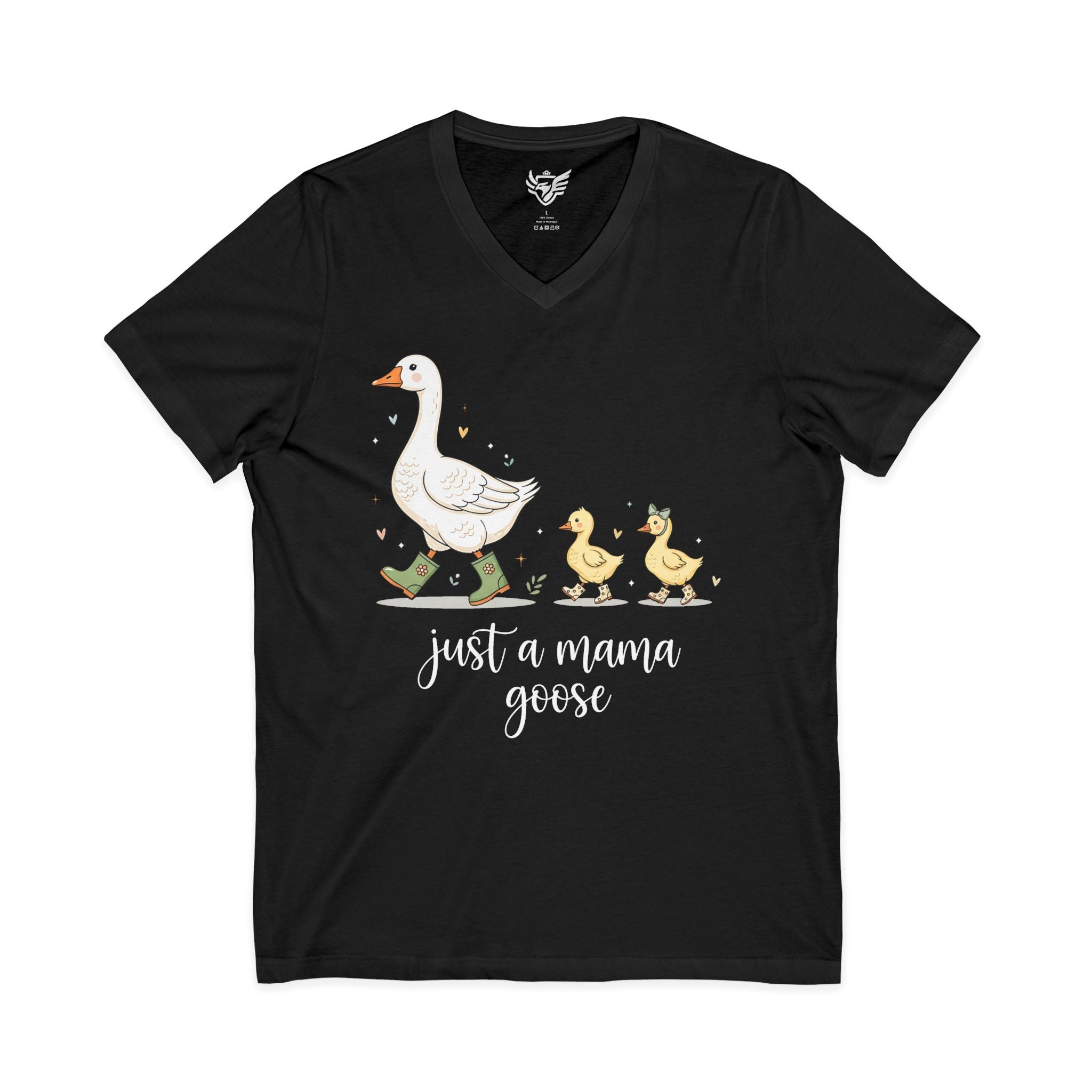 Just A Momma Goose Jersey Short Sleeve V-Neck Tee