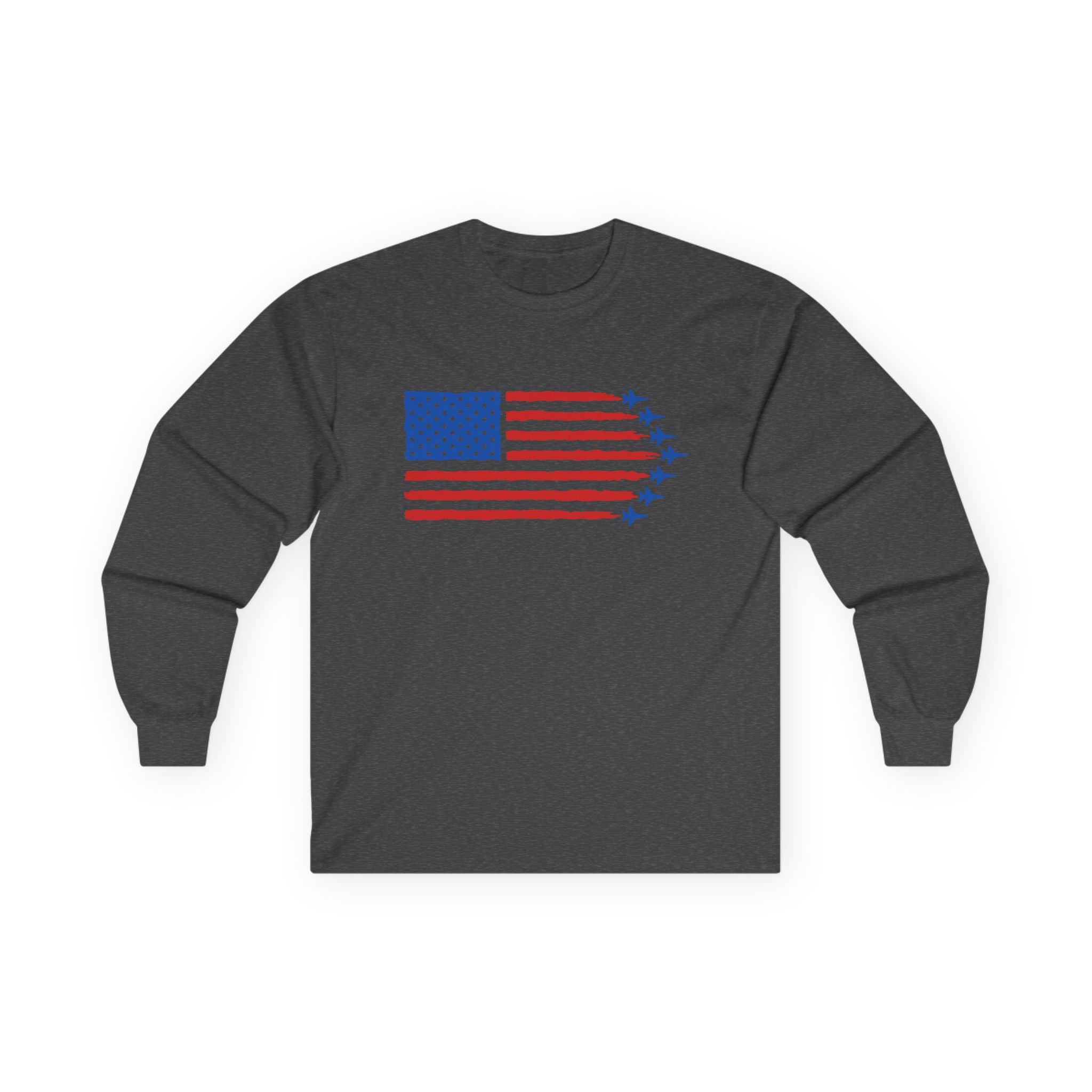 USA Jet Flag Cotton Long Sleeve Tee