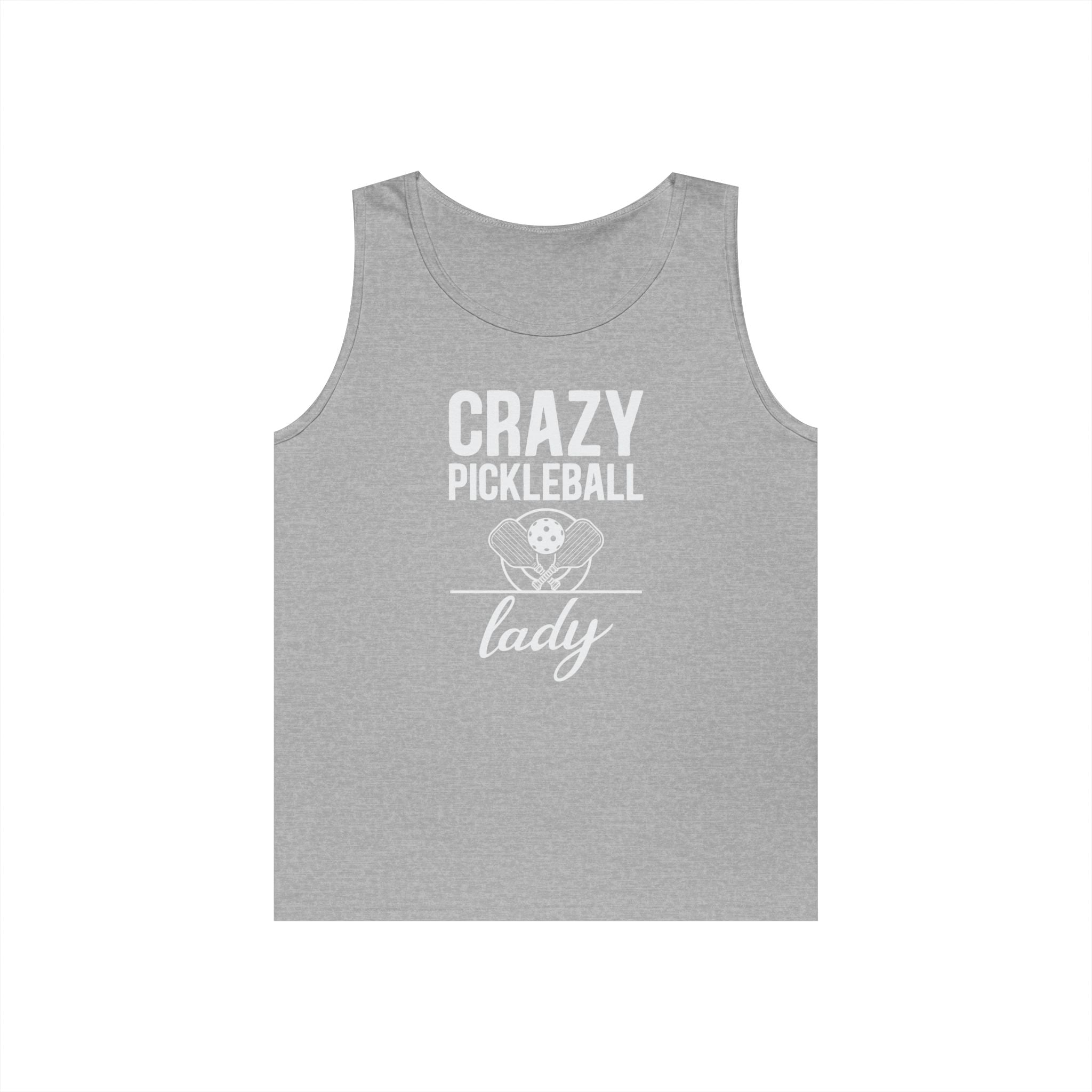Crazy Pickleball Lady Heavy Cotton Tank Top