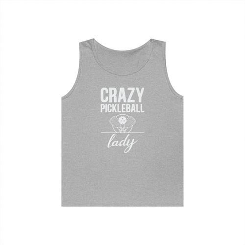 Crazy Pickleball Lady Heavy Cotton Tank Top