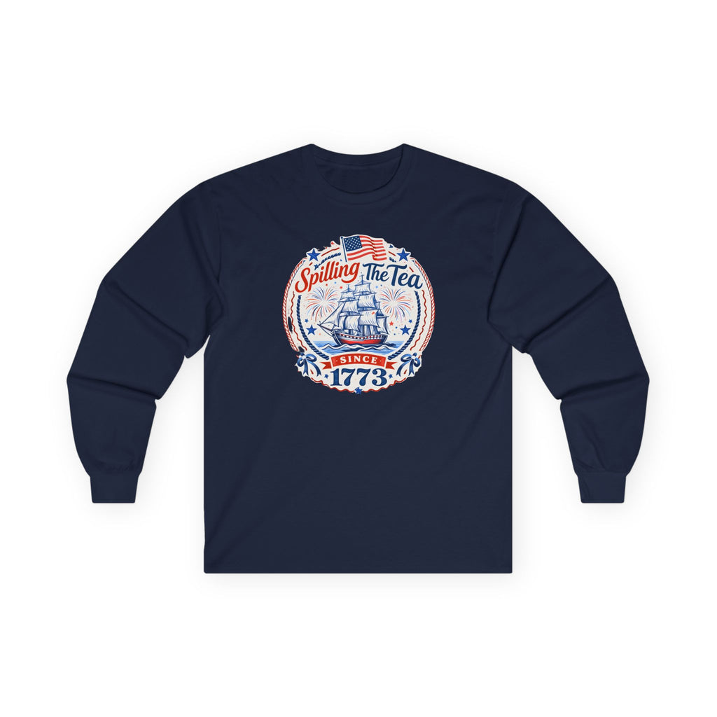 Spilling The Tea Cotton Long Sleeve Tee