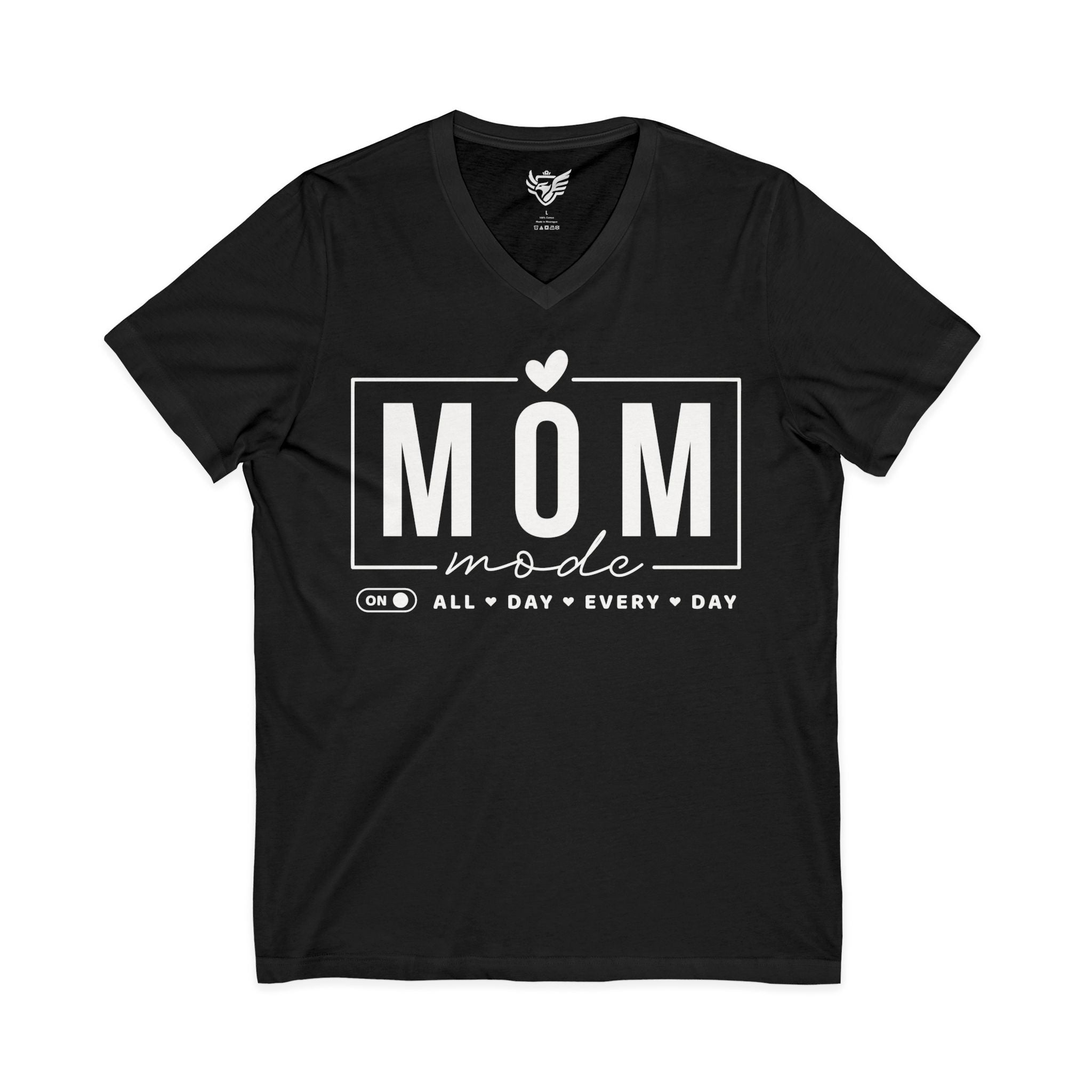 Mom Mode Jersey Short Sleeve V-Neck Tee