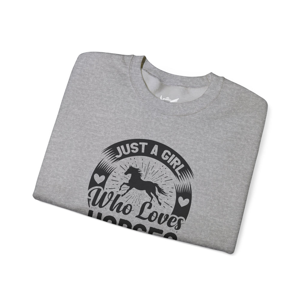 Just a Girl Who Loves Horses Heavy Blend™ Crewneck Sweatshirt