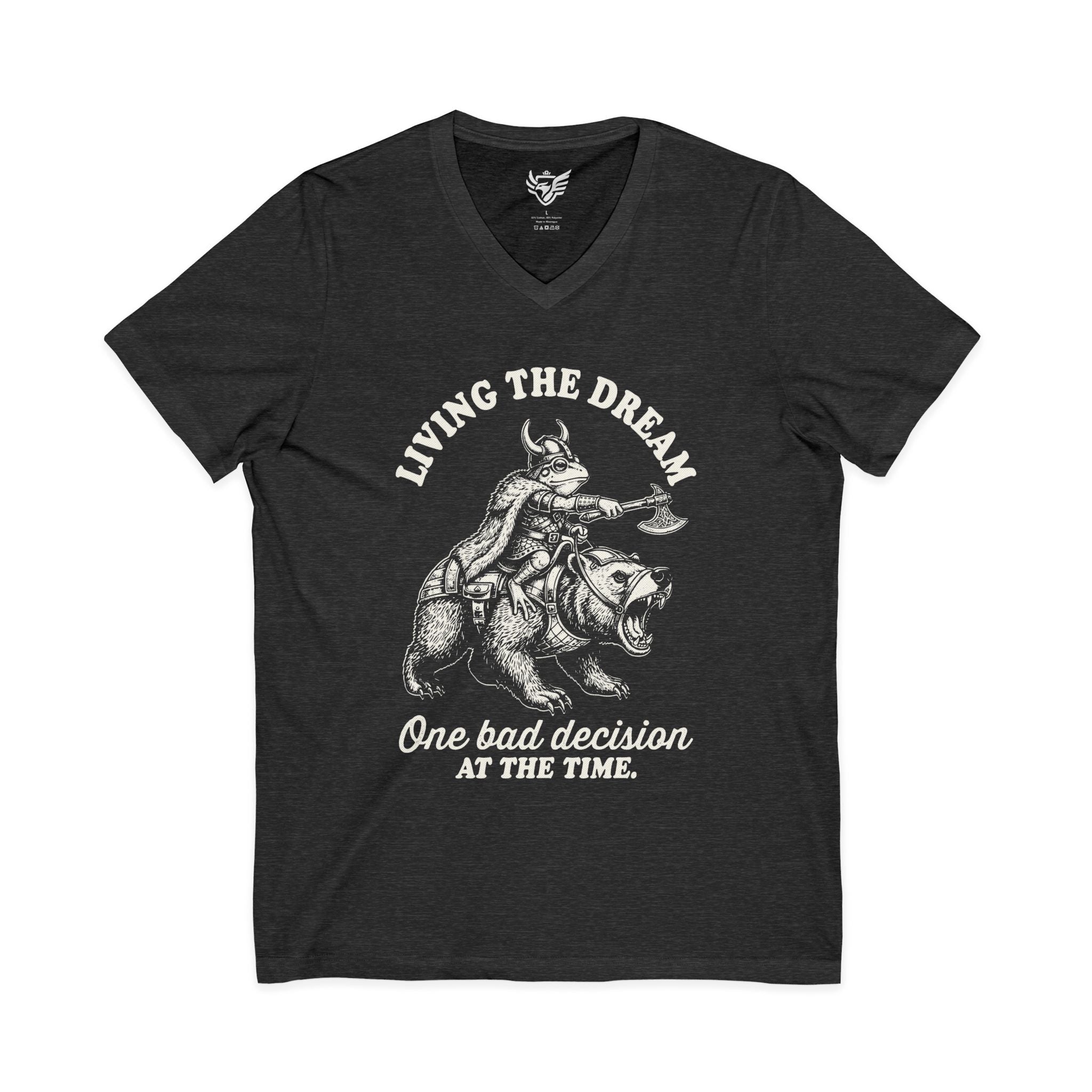 Living The Dream Jersey Short Sleeve V-Neck Tee