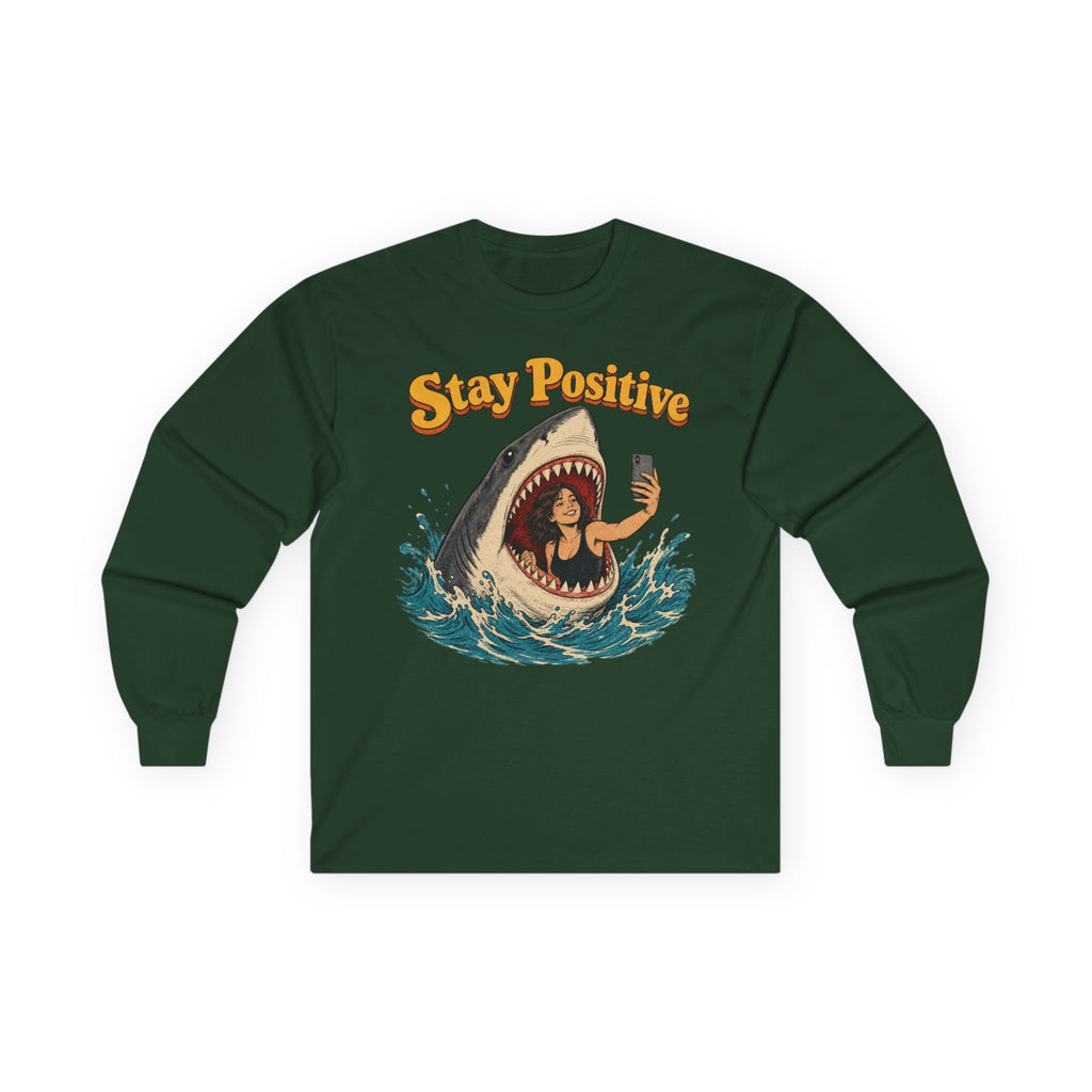 Stay Positive Cotton Long Sleeve Tee