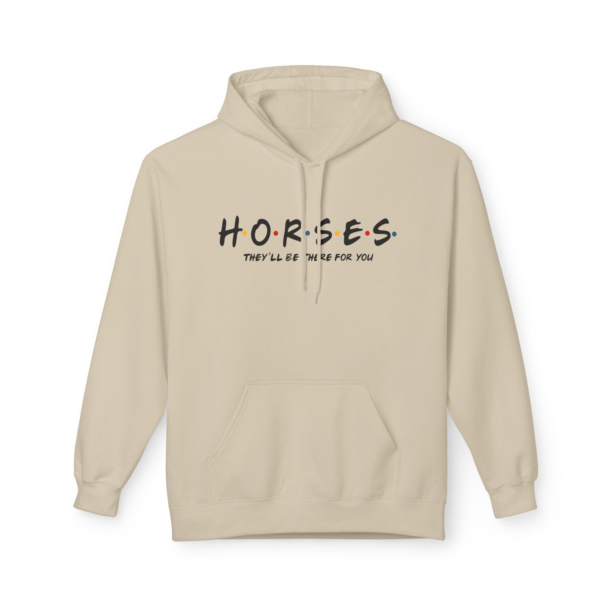 Horses, Friends Theme Midweight Softstyle Fleece Hoodie