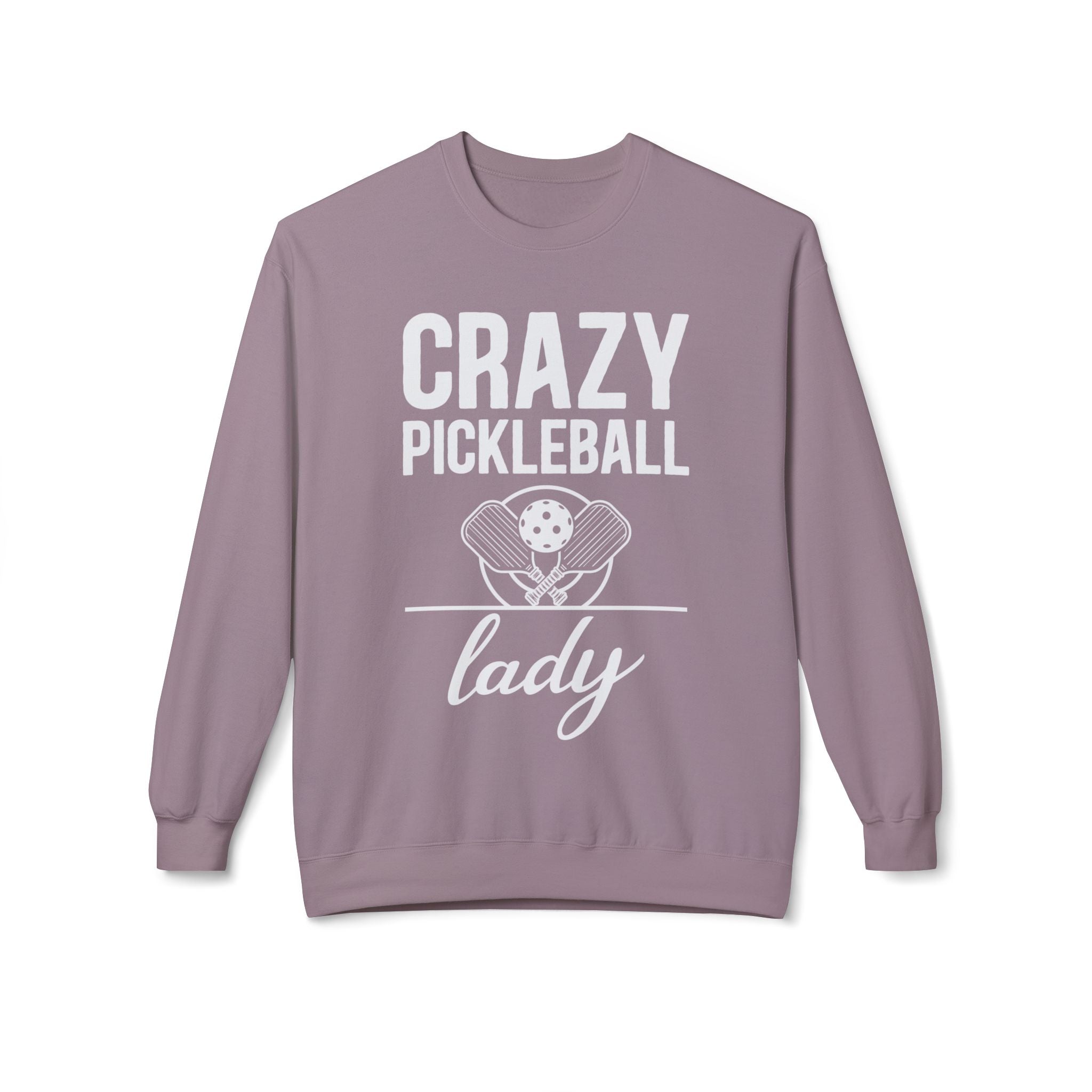 Crazy Pickleball Lady Midweight Softstyle Fleece Crewneck Sweatshirt