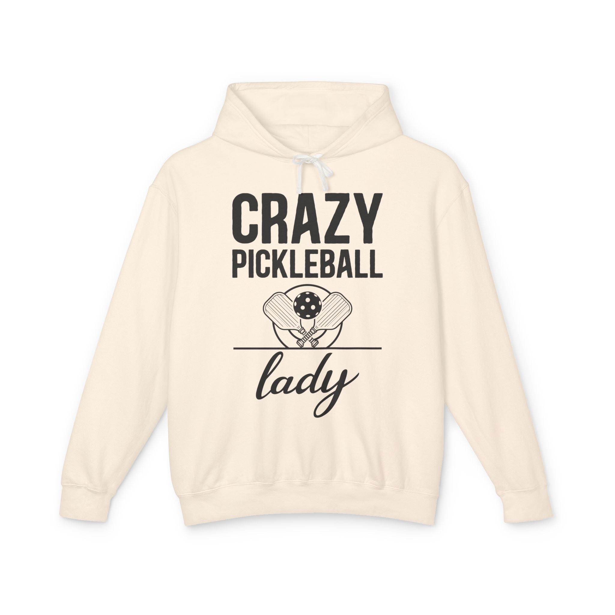 Crazy Pickleball Lady Lightweight Hooded Sweatshirt