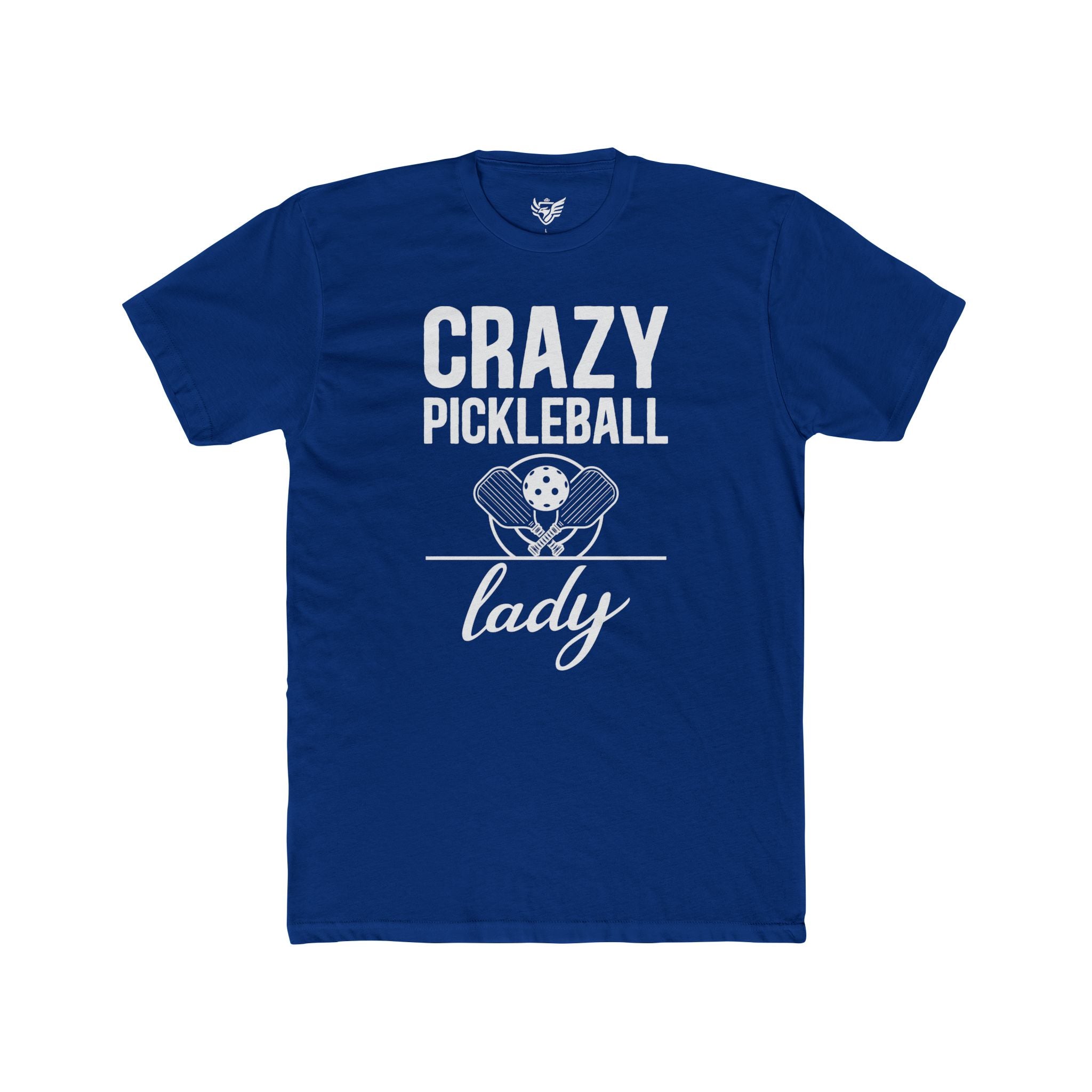 Crazy Pickleball Lady Cotton Crew Tee