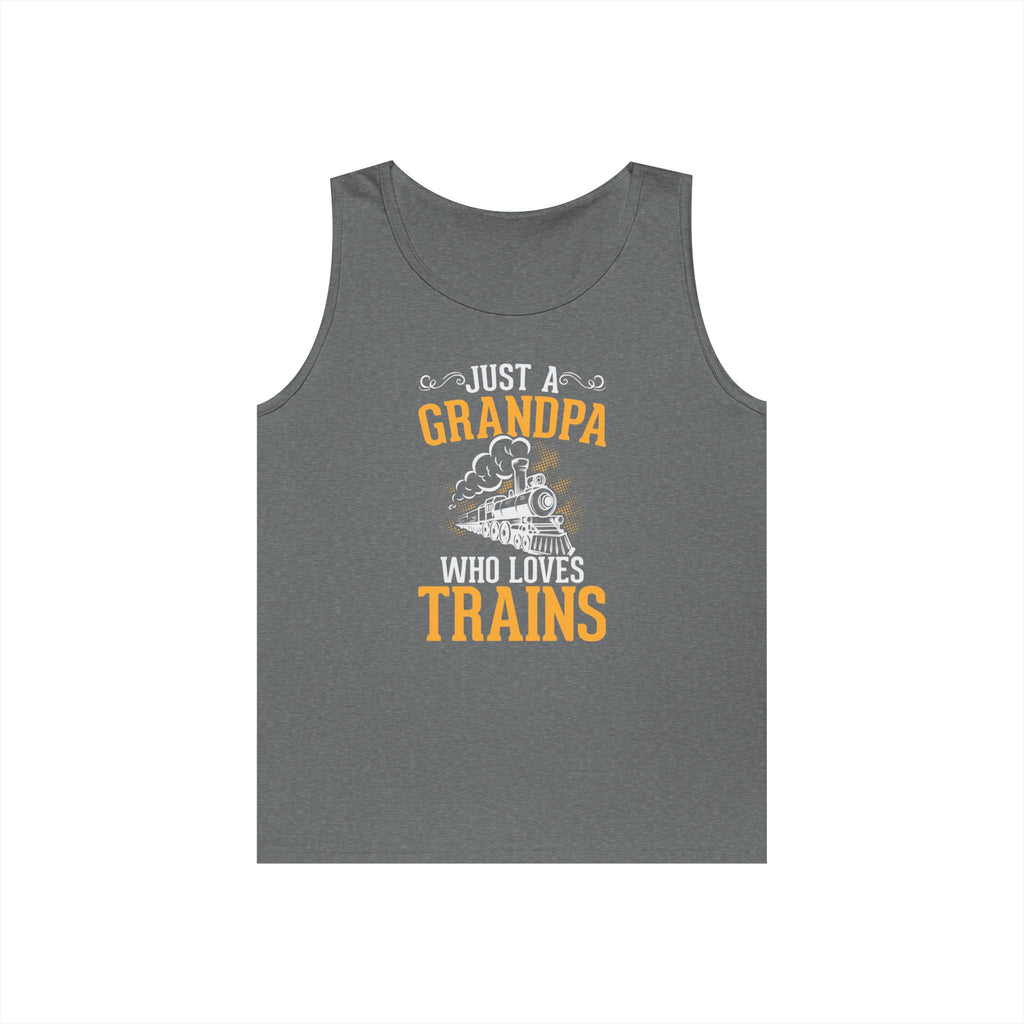 Train Lover Grandpa Heavy Cotton Tank Top