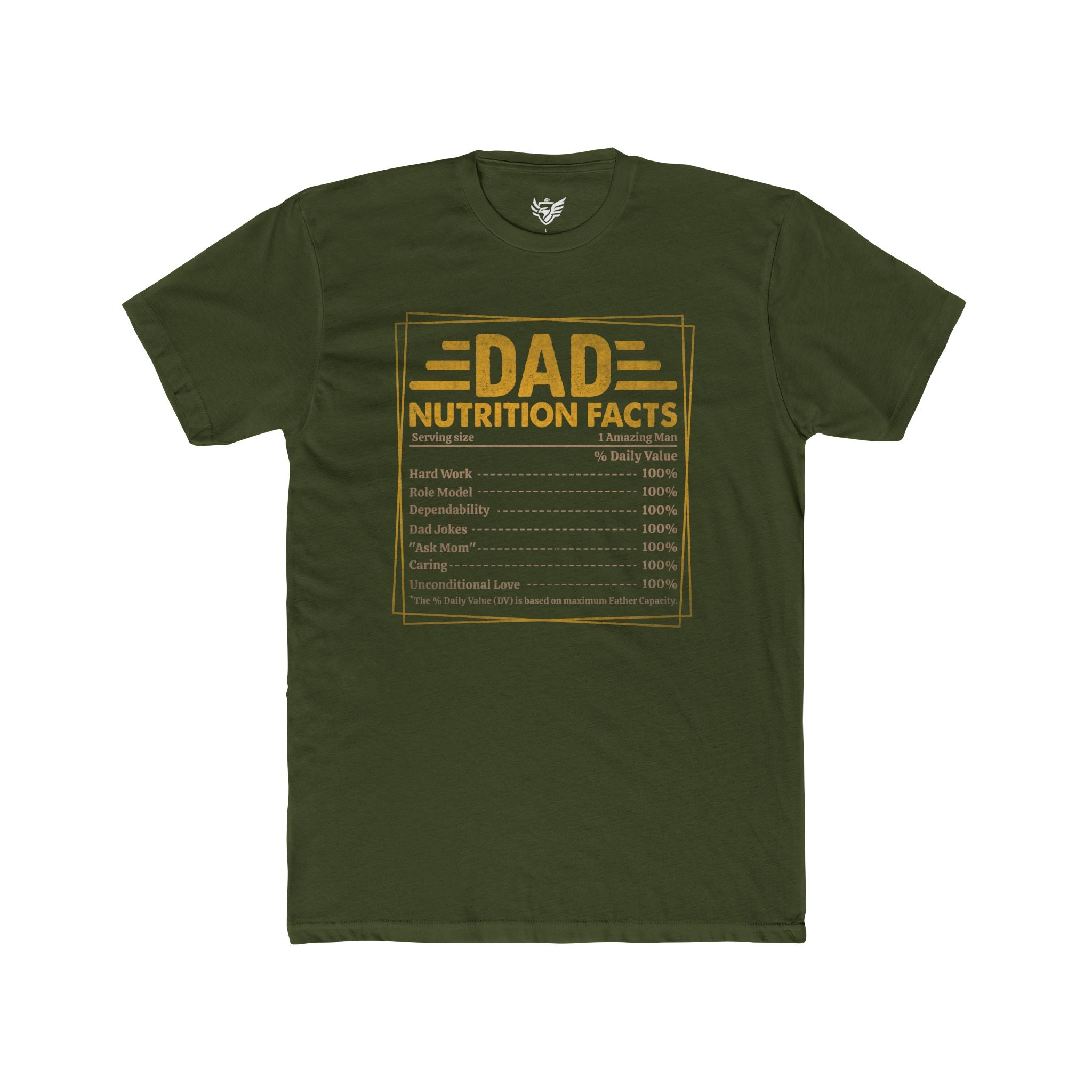 Dad Nutrition Facts Cotton Crew Tee