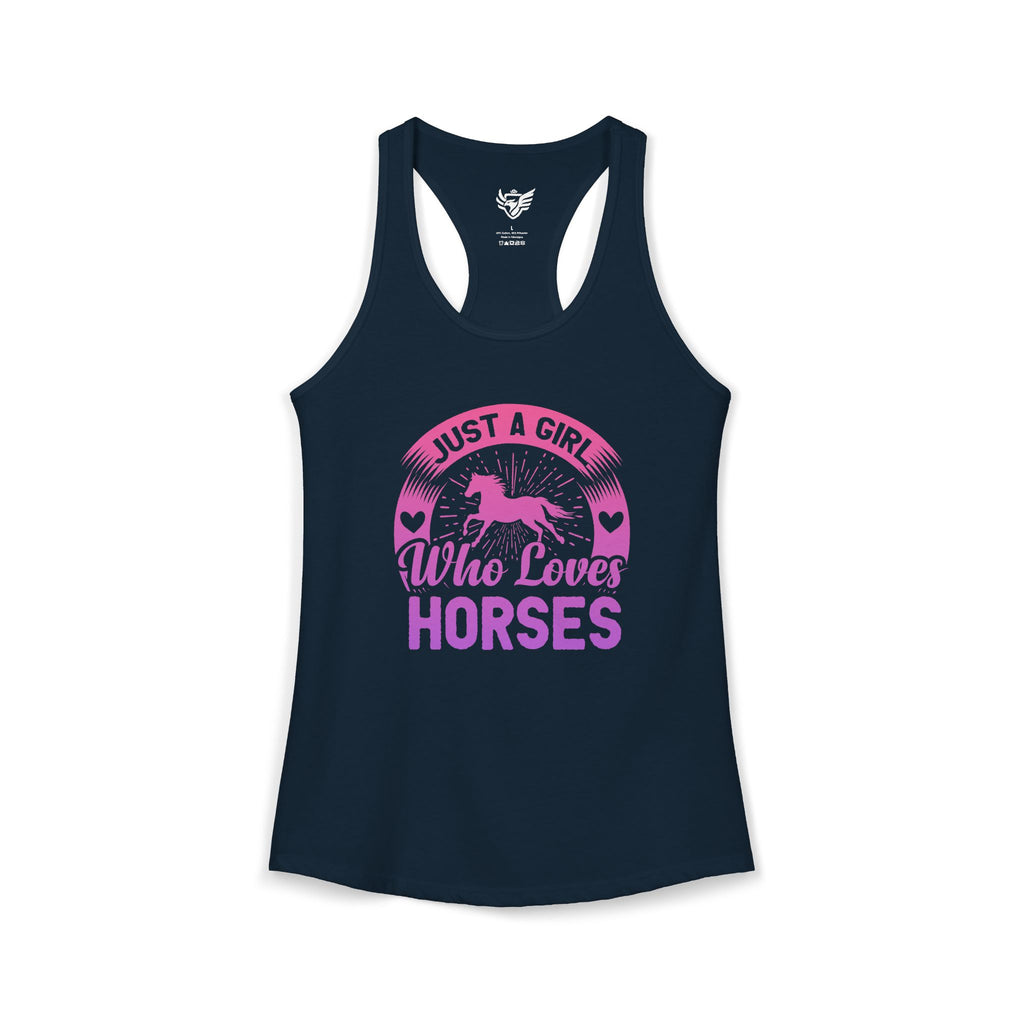 Just a Girl Who Loves Horses Ideal Racerback Tank