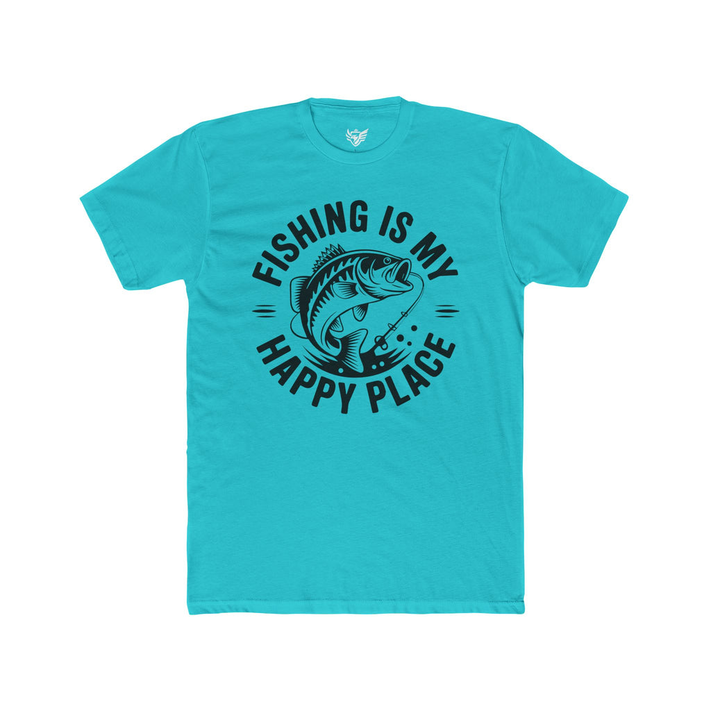 Fishing Is My Happy Place Cotton Crew Tee