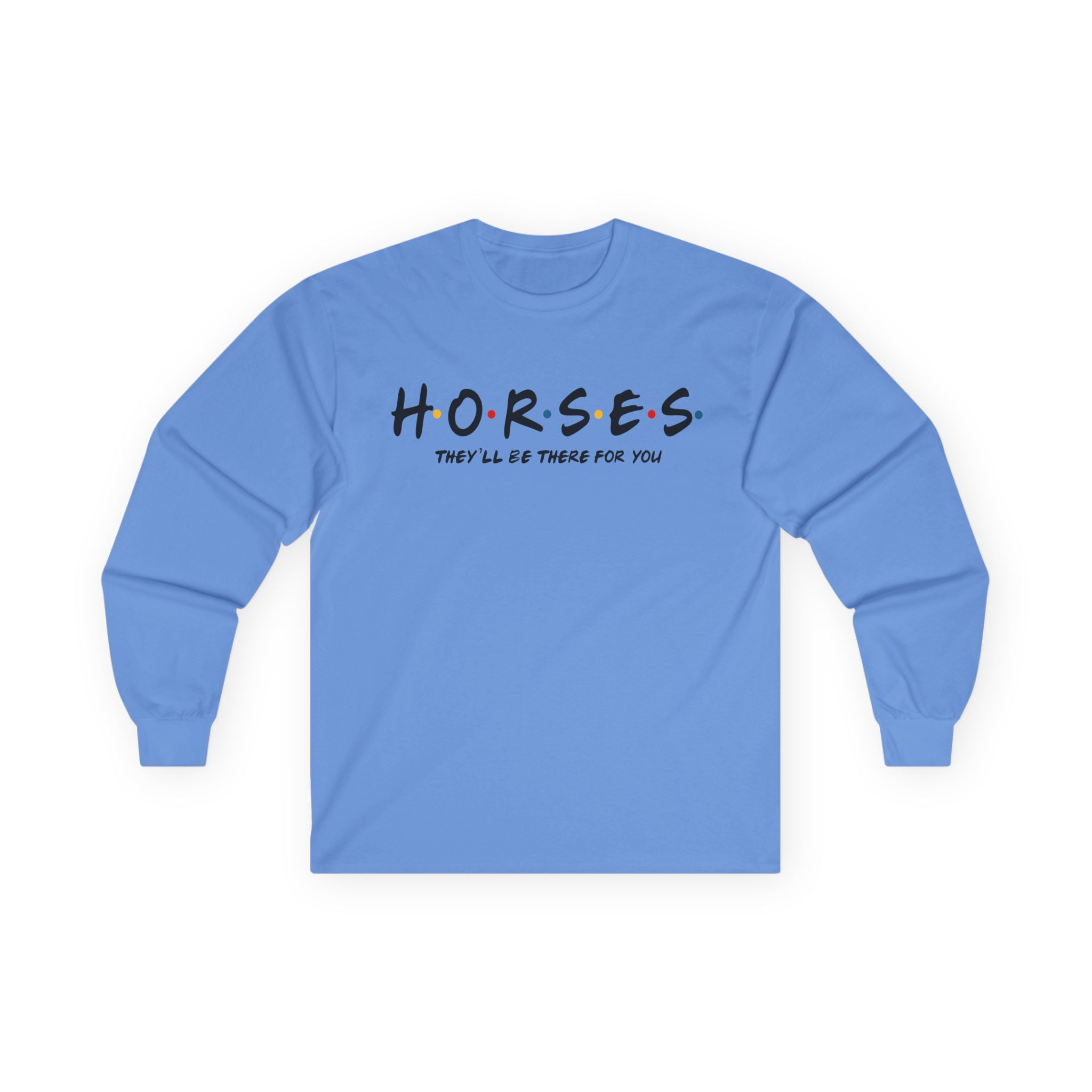Horses, Friends Theme Cotton Long Sleeve Tee