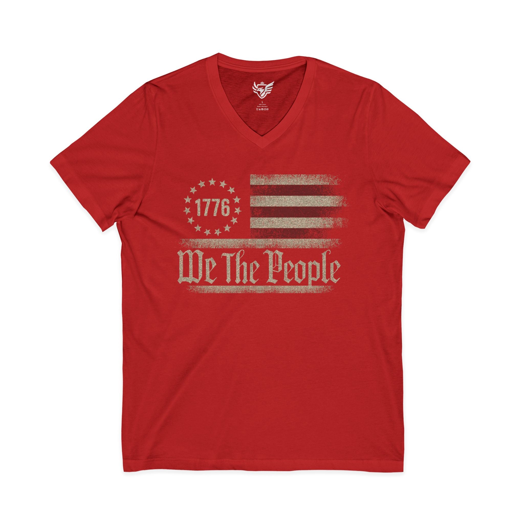 We The People Jersey Short Sleeve V-Neck Tee