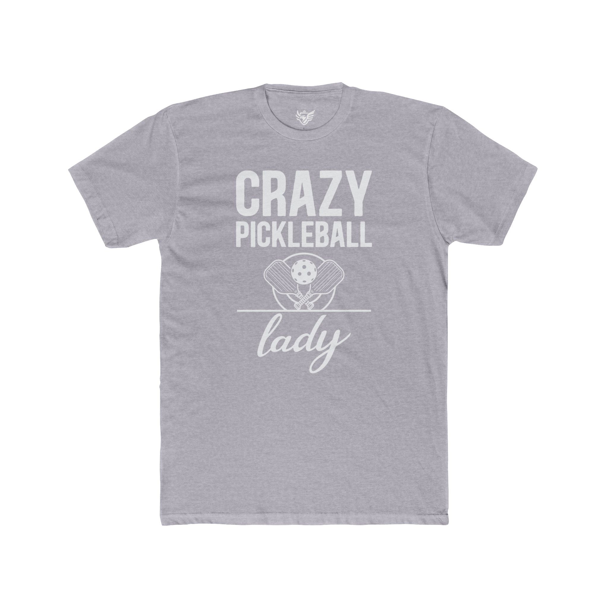 Crazy Pickleball Lady Cotton Crew Tee