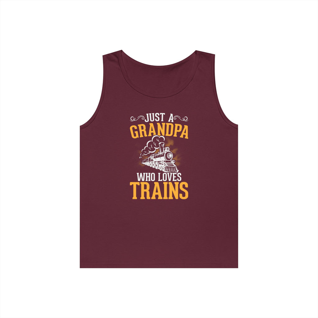 Train Lover Grandpa Heavy Cotton Tank Top