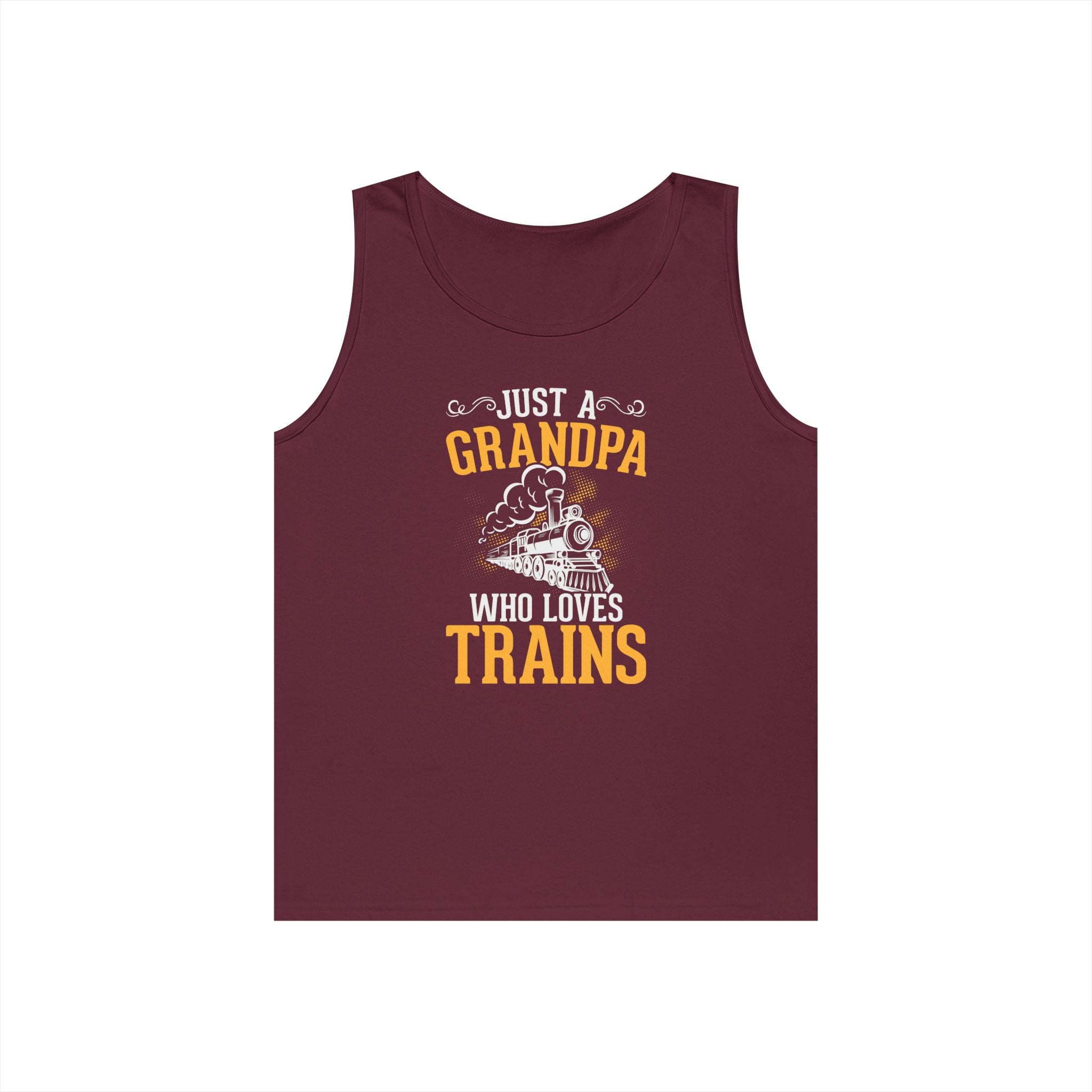 Train Lover Grandpa Heavy Cotton Tank Top