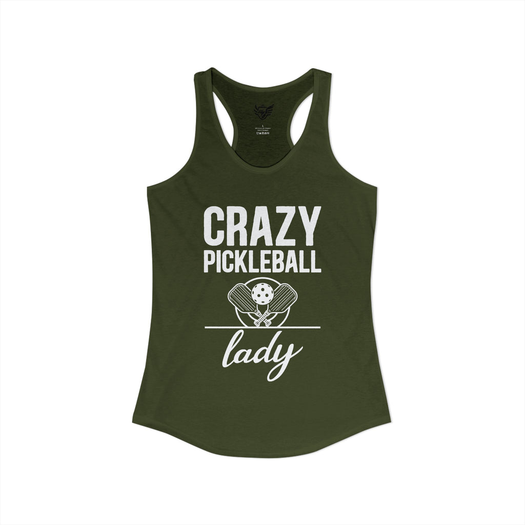 Crazy Pickleball Lady Ideal Racerback Tank