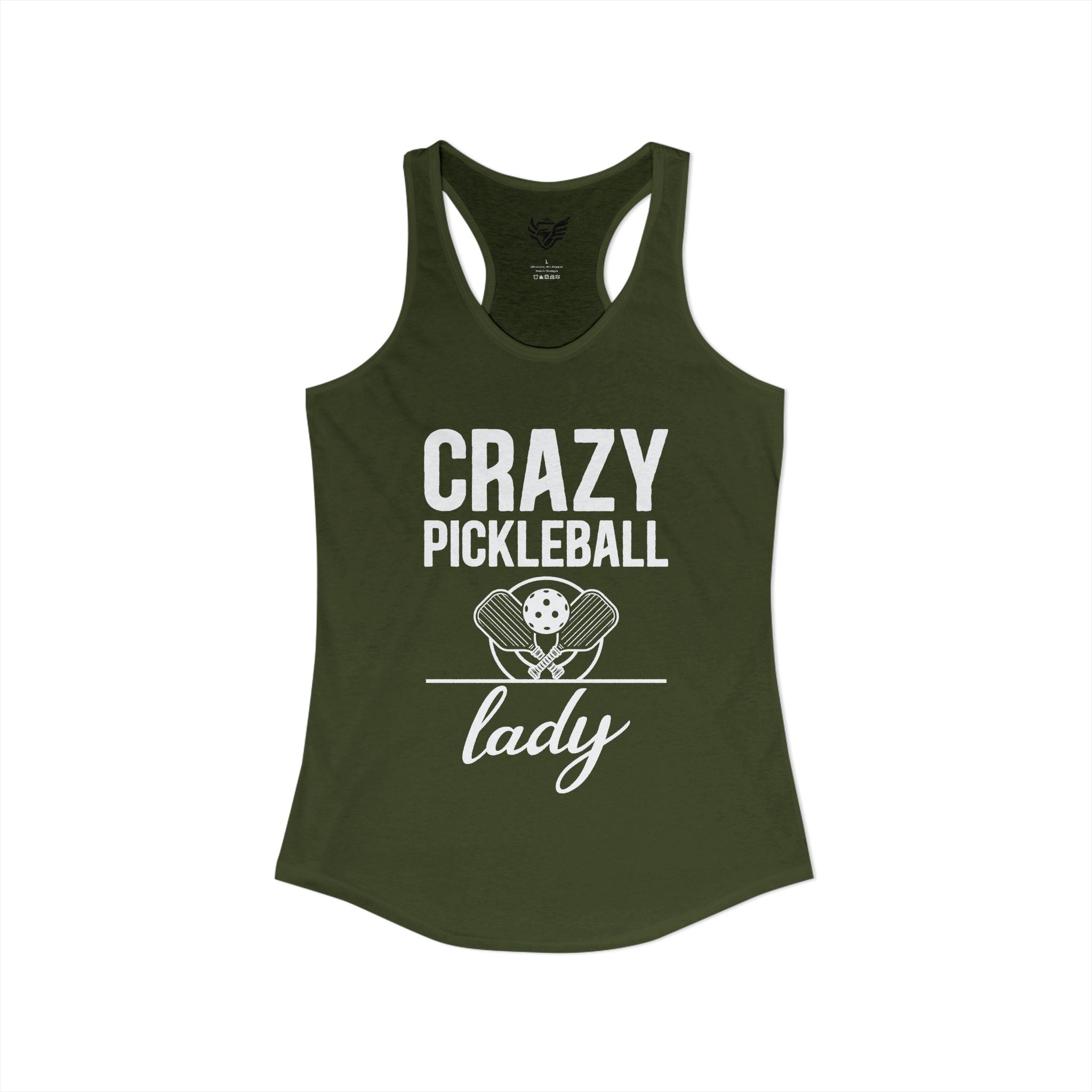 Crazy Pickleball Lady Ideal Racerback Tank