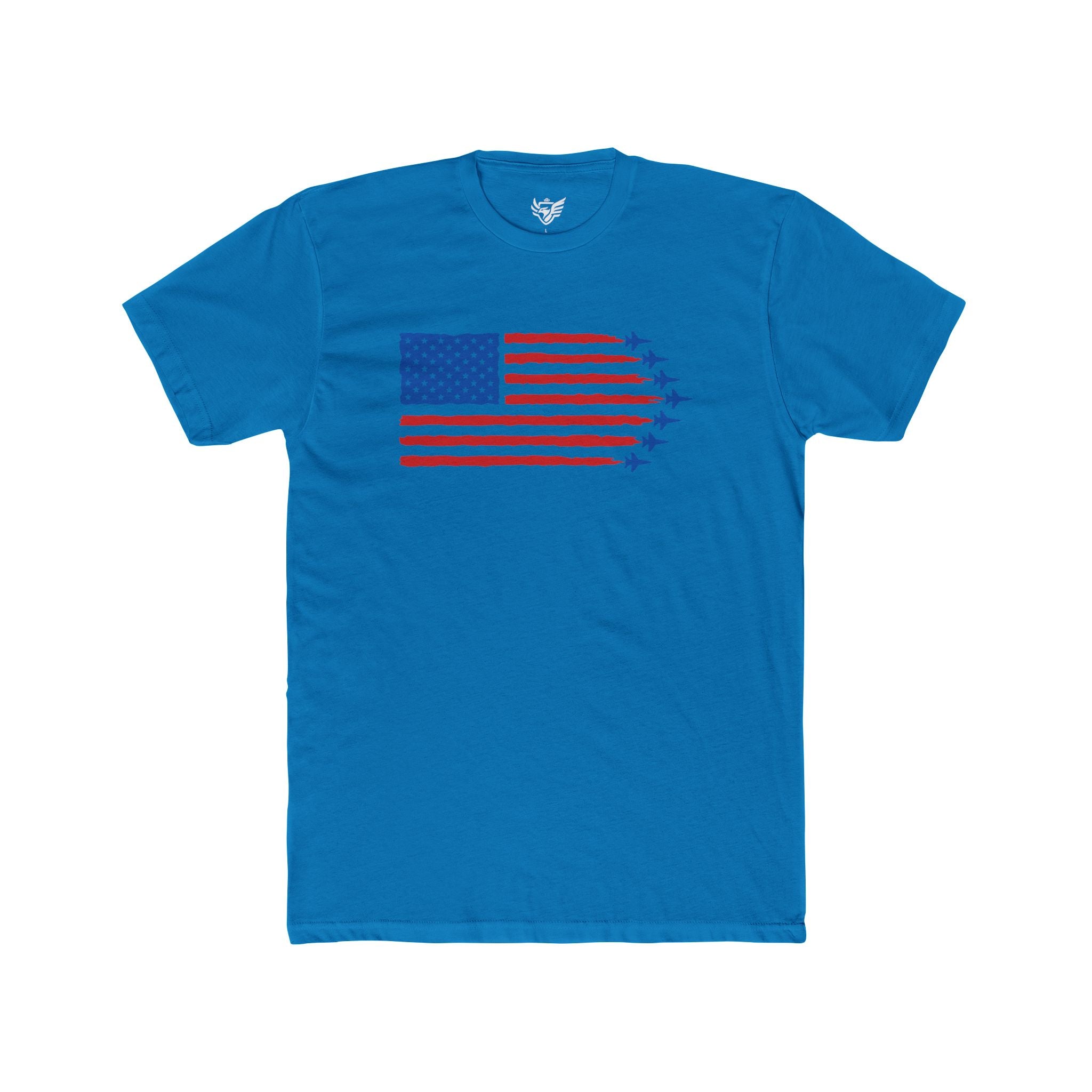 USA Jet Flag Cotton Crew Tee