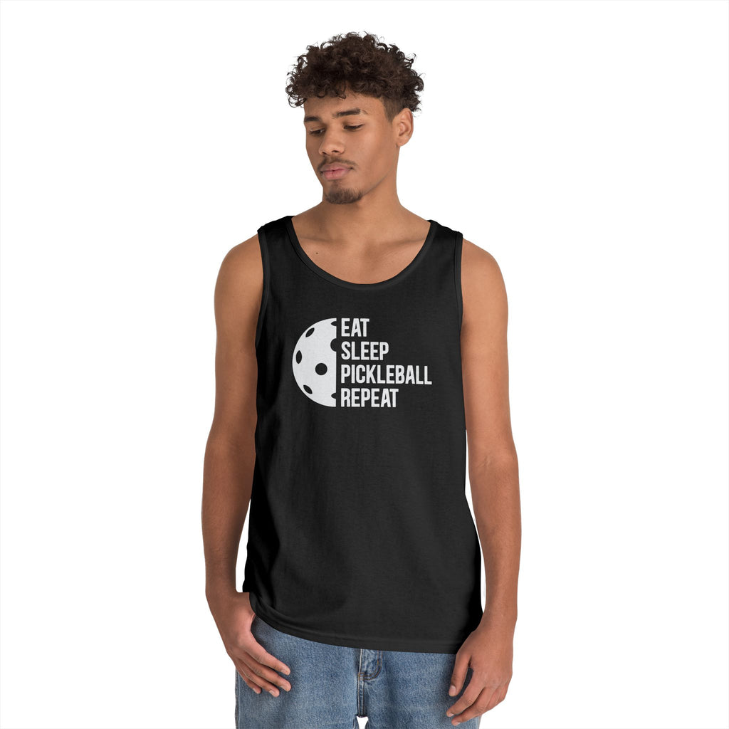 Eat Sleep Pickleball Heavy Cotton Tank Top