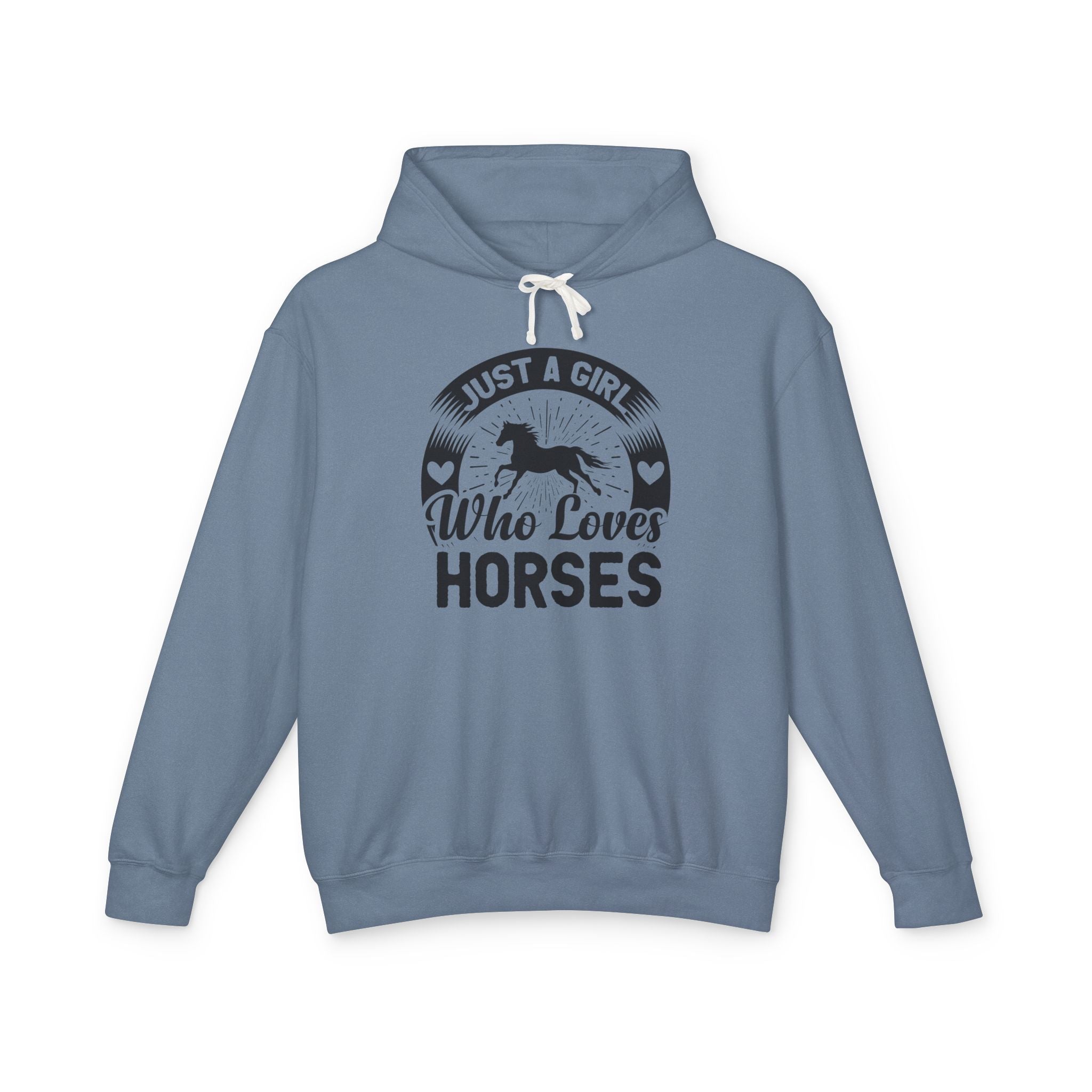 Just a Girl Who Loves Horses Lightweight Hooded Sweatshirt