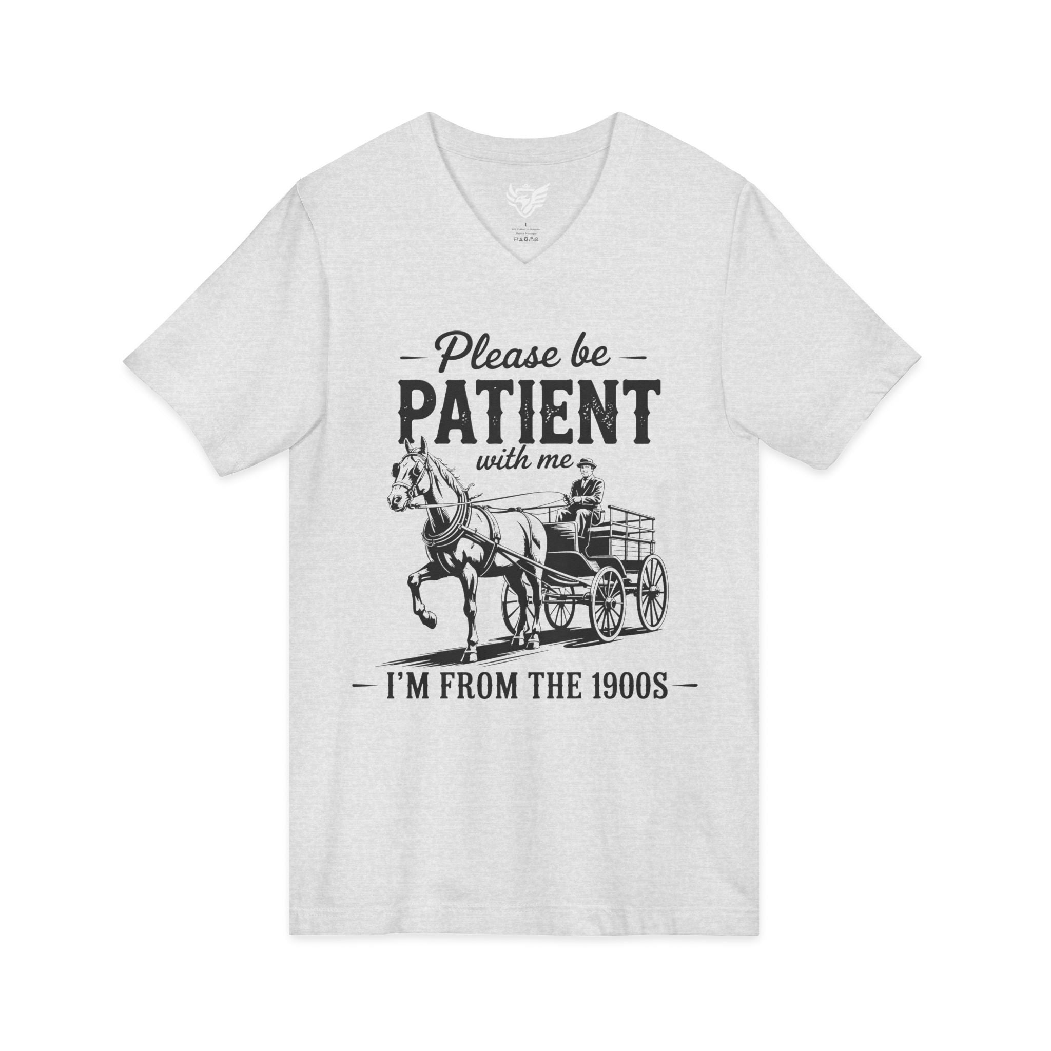 Please Be Patient With Me I'm From the 1900s Jersey Short Sleeve V-Neck Tee