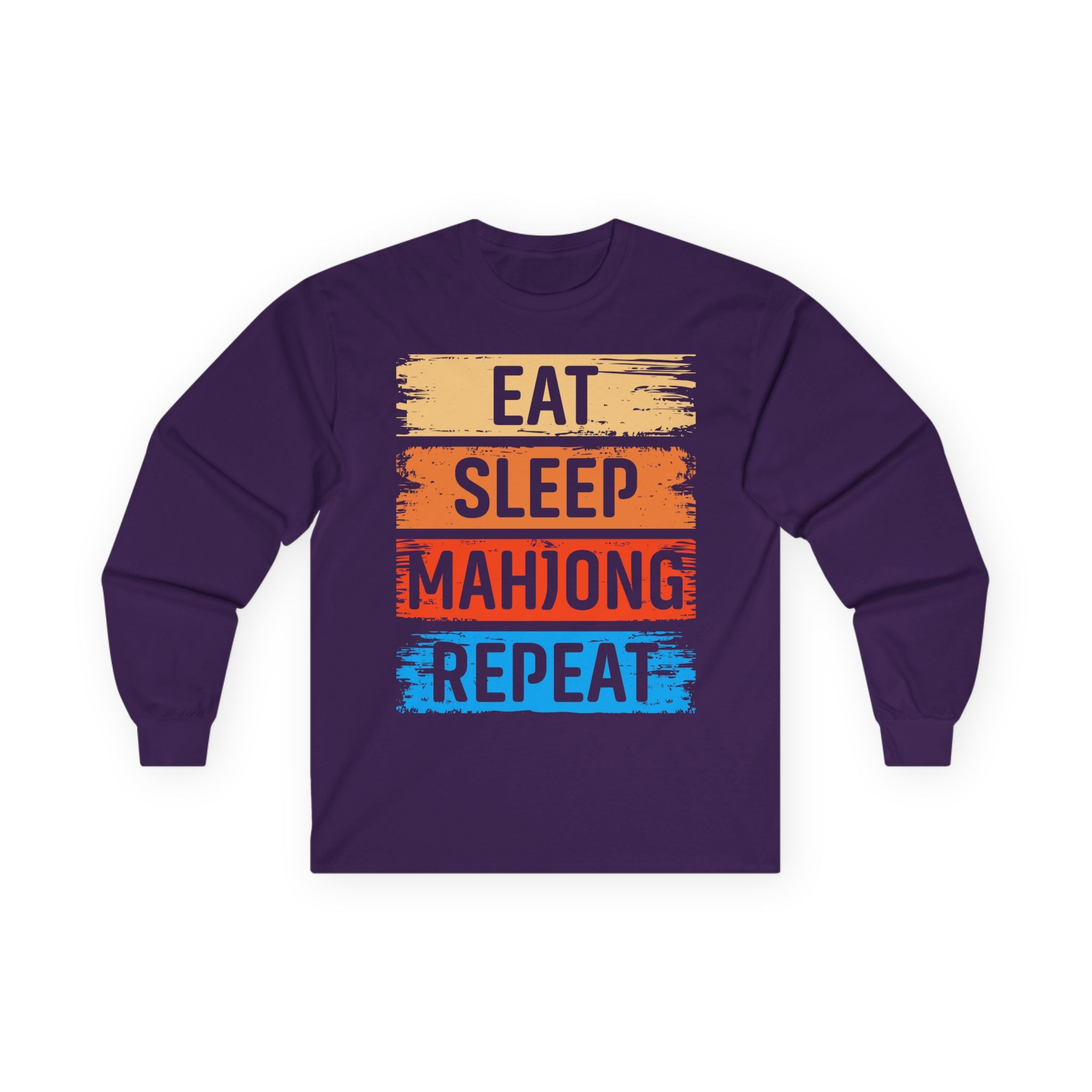 Eat Sleep Mahjong Repeat Cotton Long Sleeve Tee