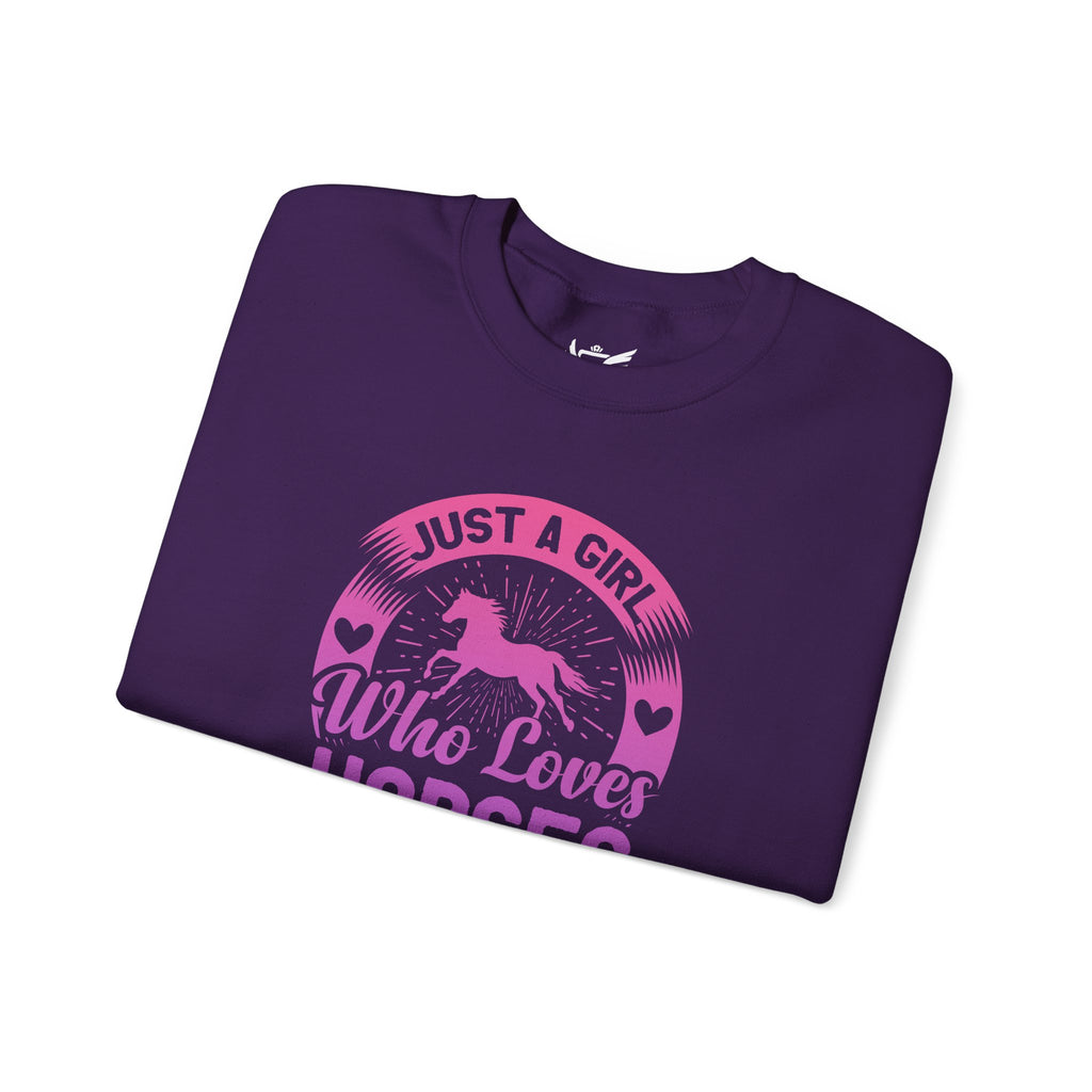 Just a Girl Who Loves Horses Heavy Blend™ Crewneck Sweatshirt