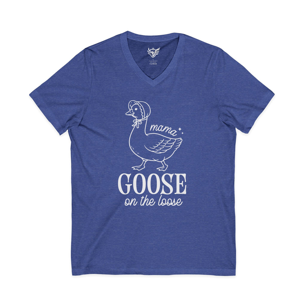 Mama Goose on the Loose Jersey Short Sleeve V-Neck Tee