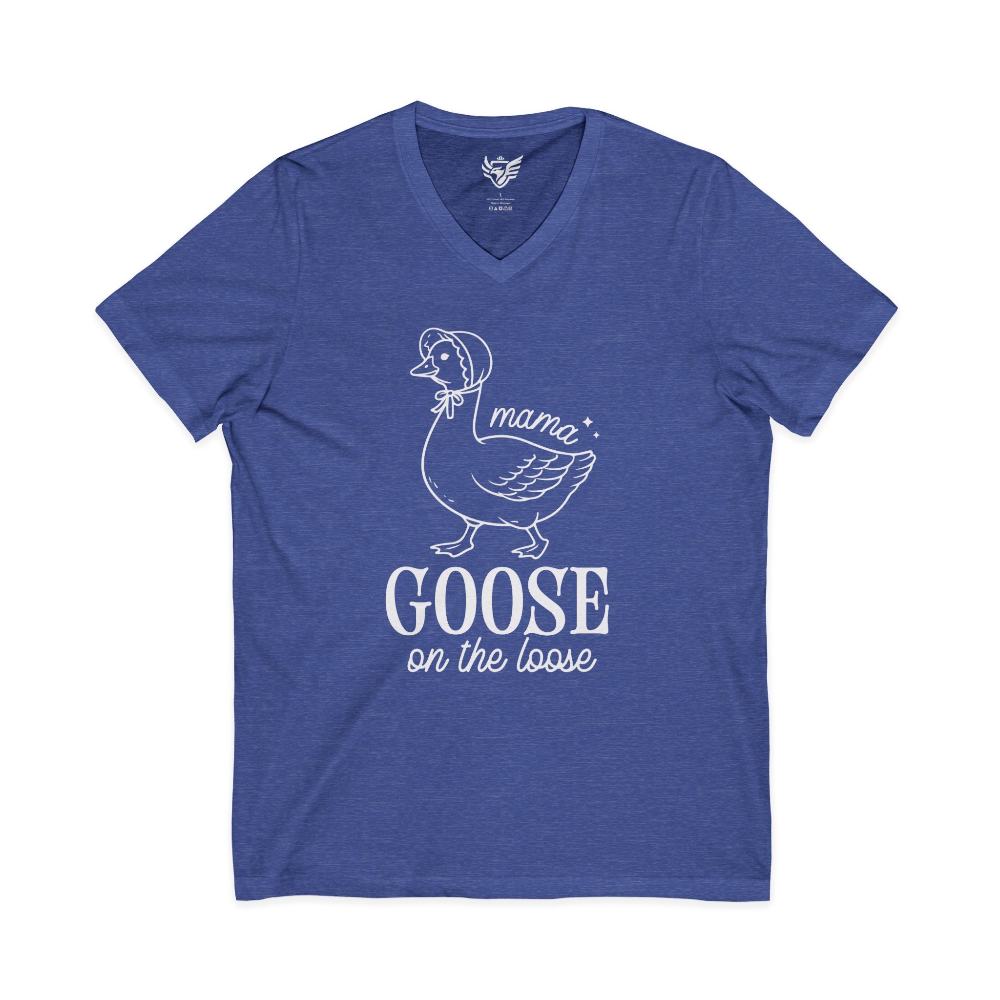 Mama Goose on the Loose Jersey Short Sleeve V-Neck Tee