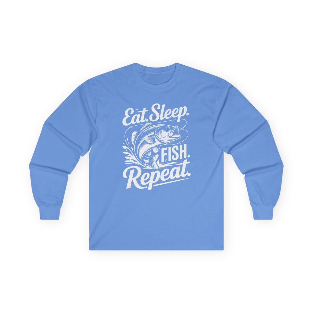 Eat Sleep Fish Repeat Cotton Long Sleeve Tee