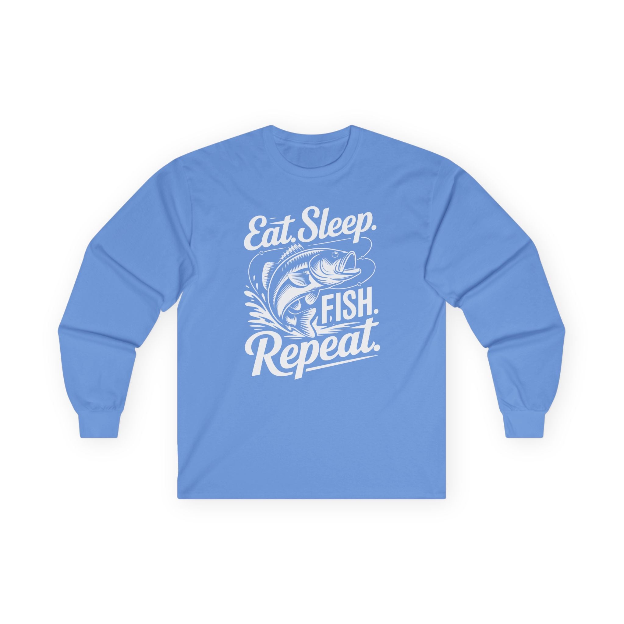 Eat Sleep Fish Repeat Cotton Long Sleeve Tee