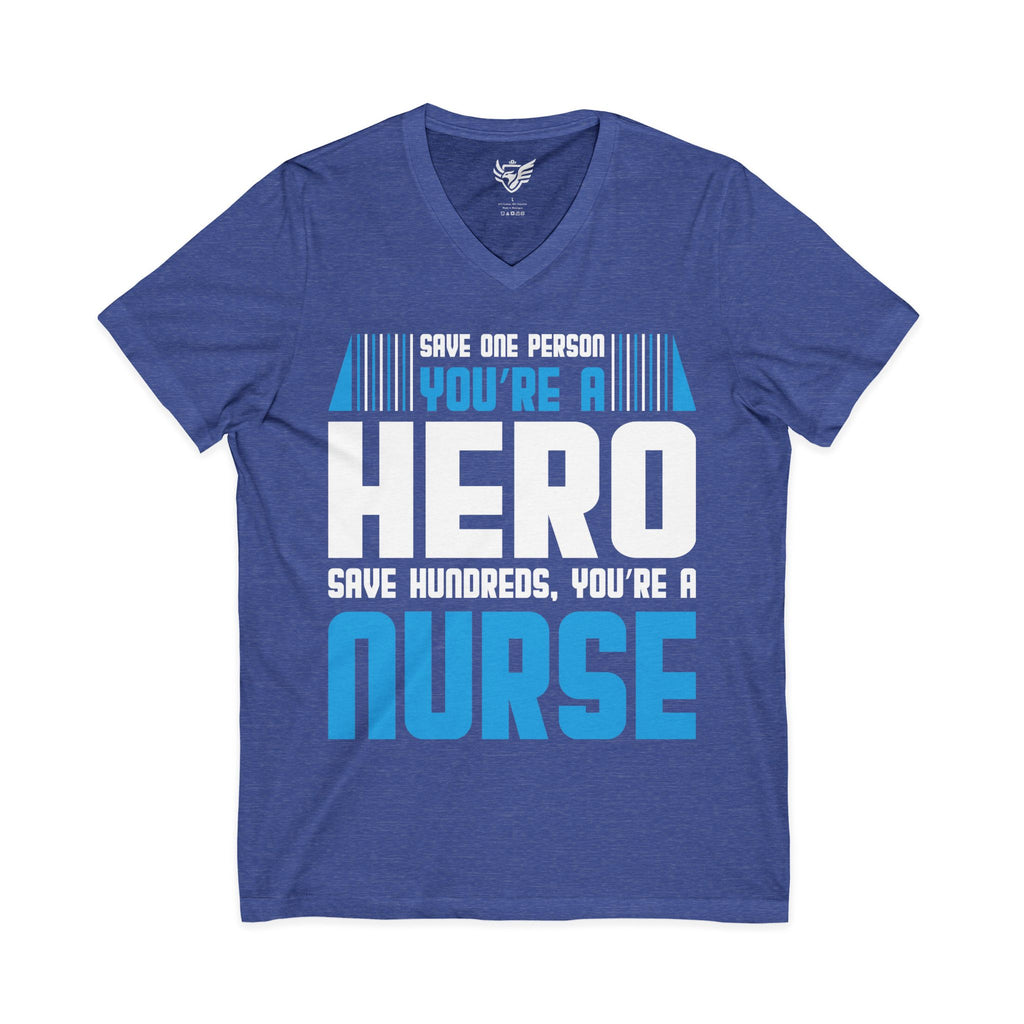 Nurses are Heros Jersey Short Sleeve V-Neck Tee