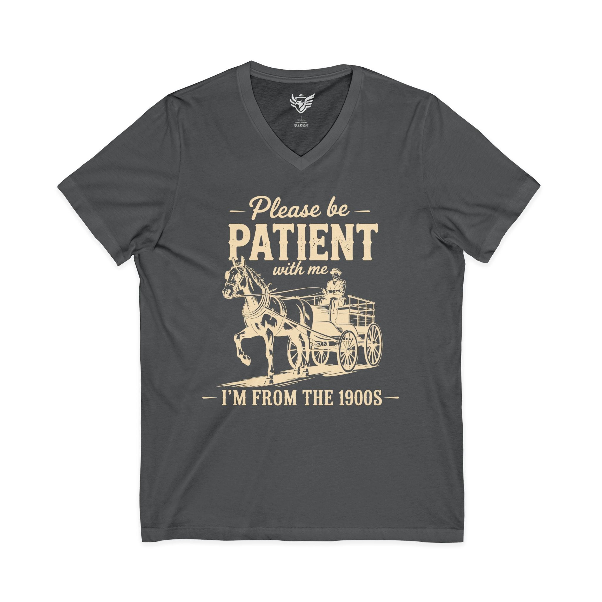 Please Be Patient With Me I'm From the 1900s Jersey Short Sleeve V-Neck Tee