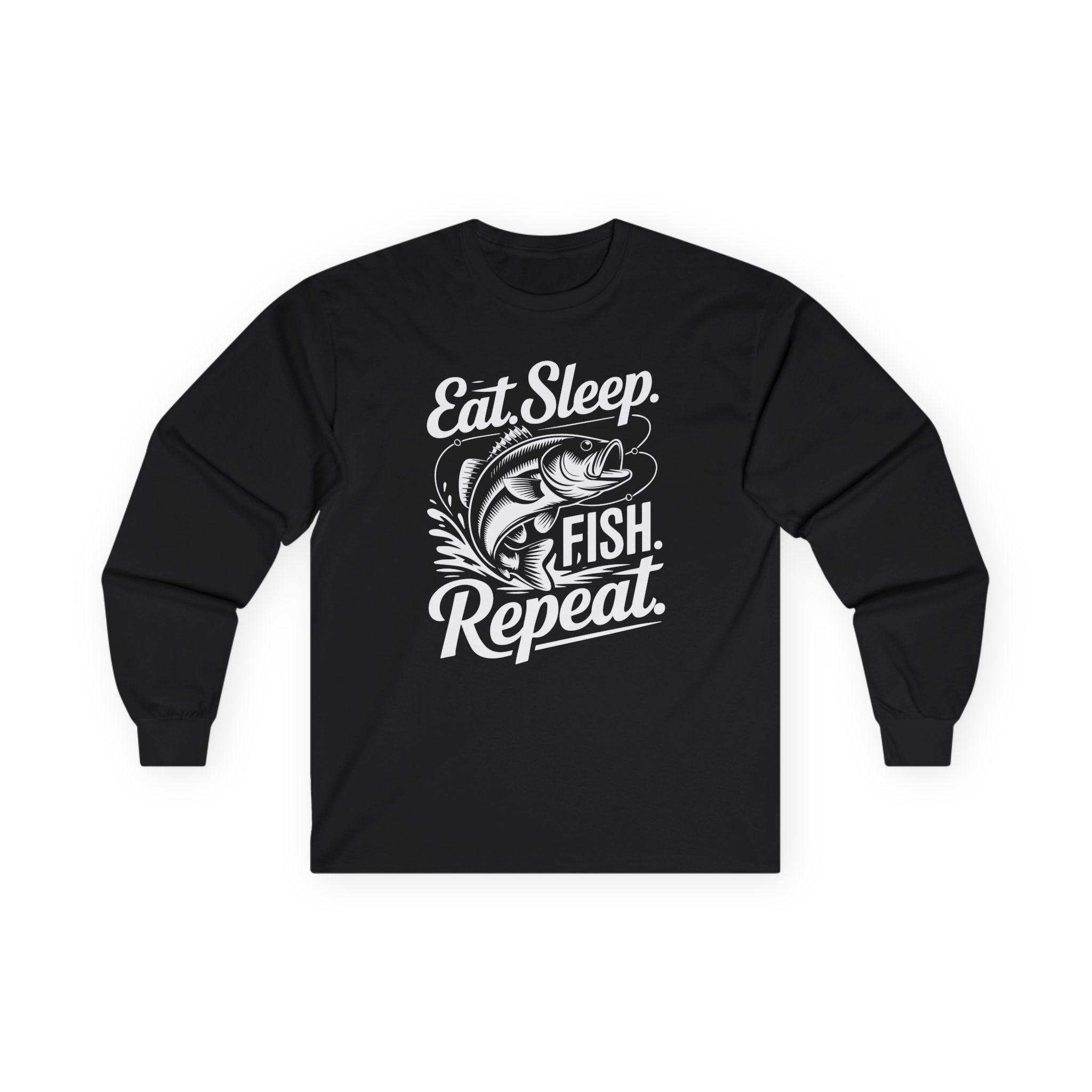 Eat Sleep Fish Repeat Cotton Long Sleeve Tee