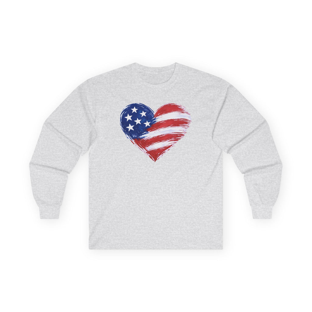 Heart Flag Cotton Long Sleeve Tee
