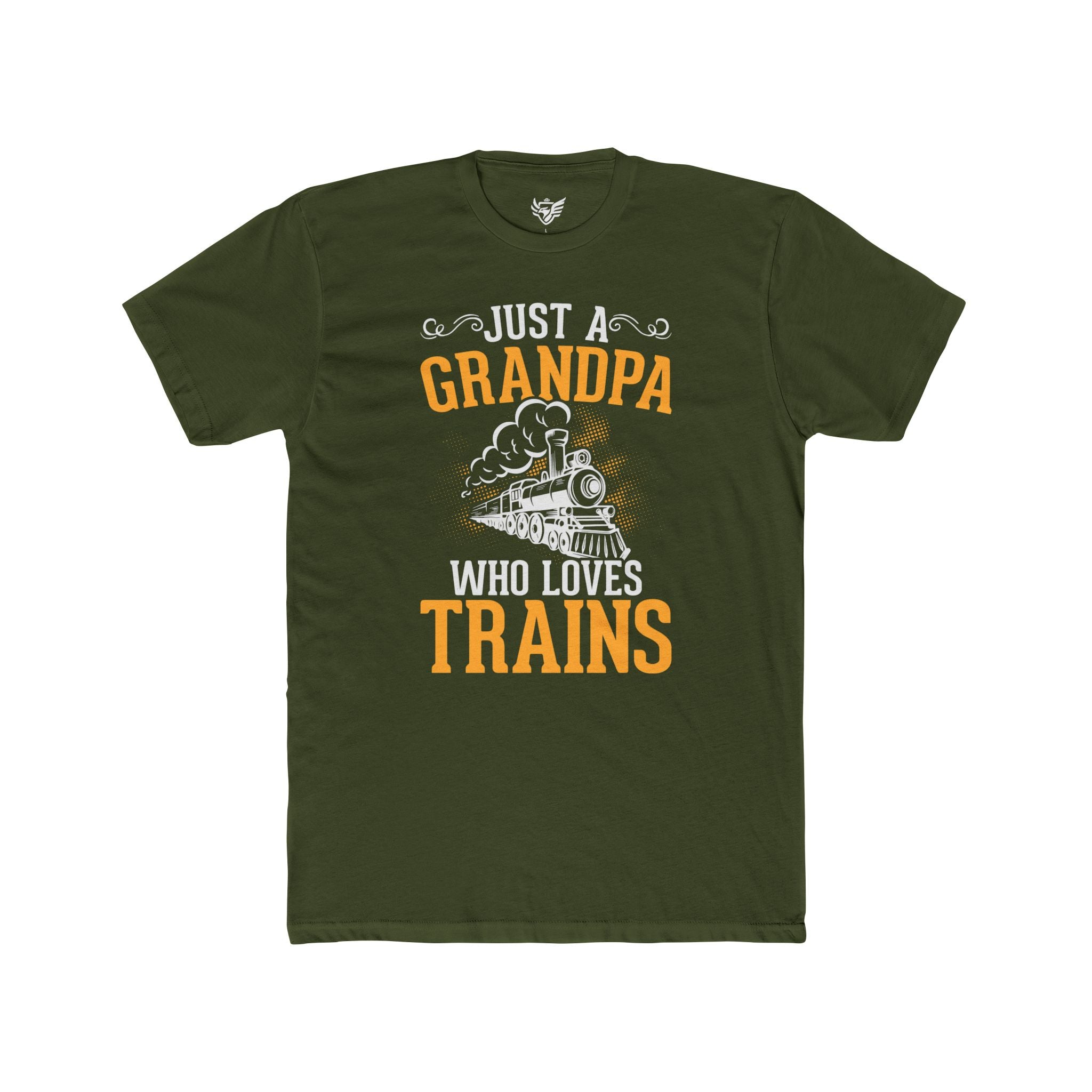 Train Lover Grandpa Cotton Crew Tee