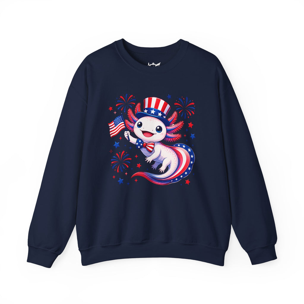 Patriotic Axolotl Heavy Blend™ Crewneck Sweatshirt