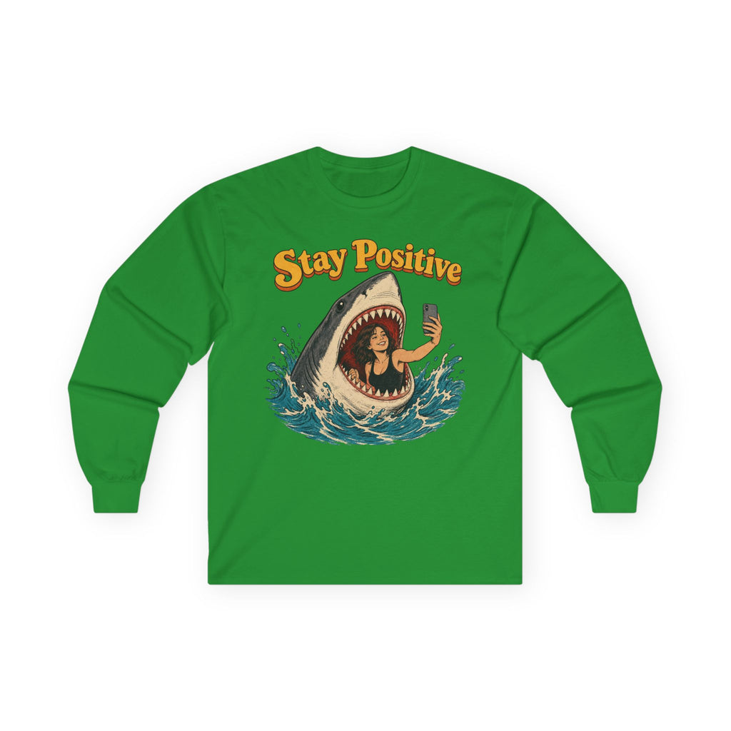 Stay Positive Cotton Long Sleeve Tee