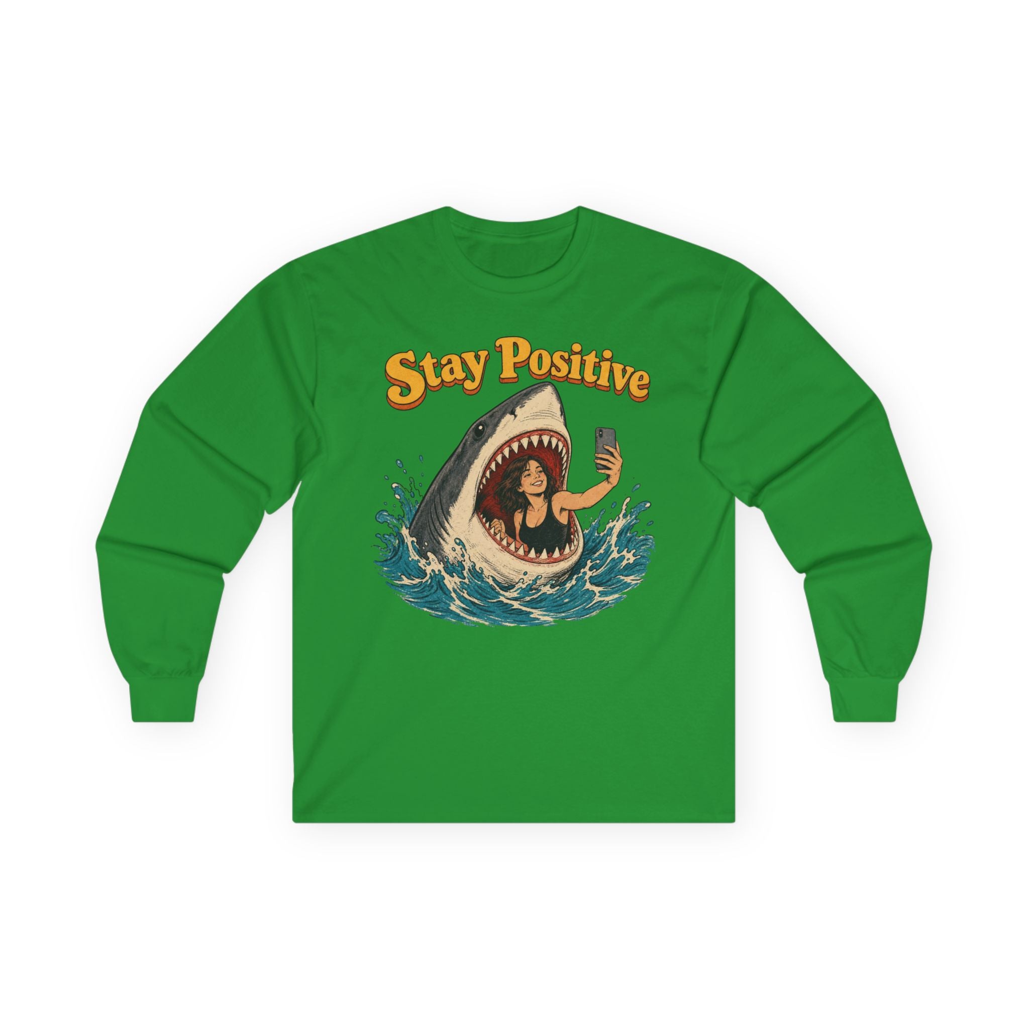 Stay Positive Cotton Long Sleeve Tee