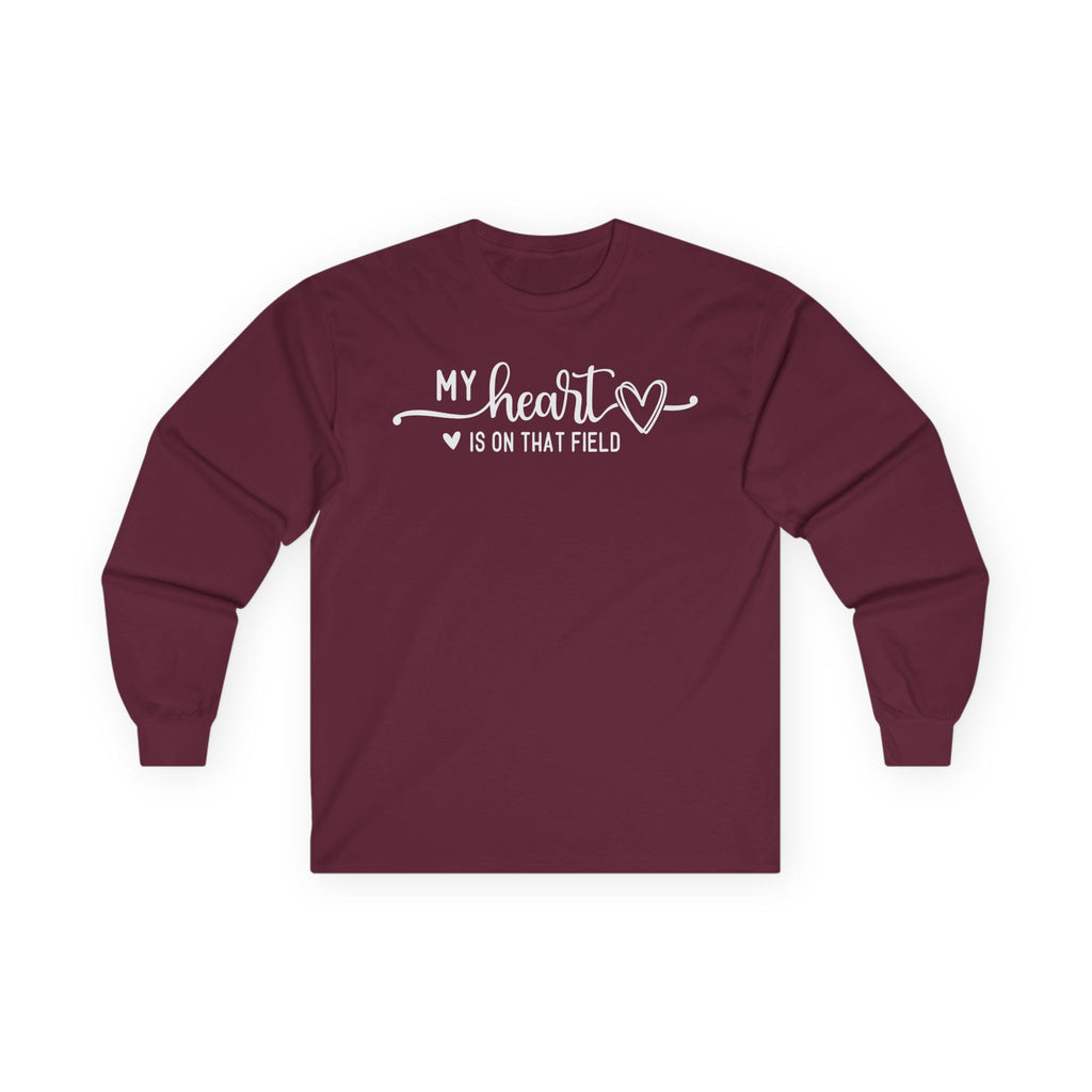 My Heart is on that Field Cotton Long Sleeve Tee