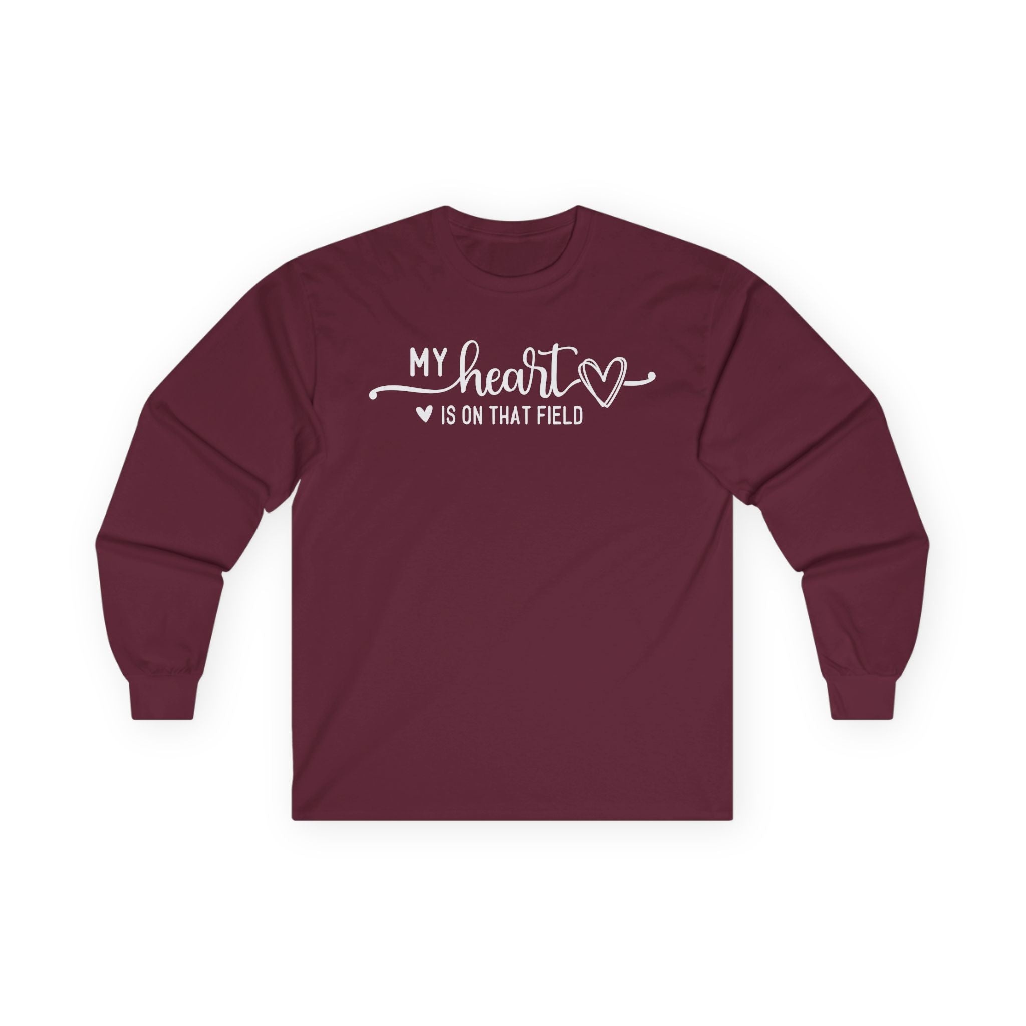My Heart is on that Field Cotton Long Sleeve Tee
