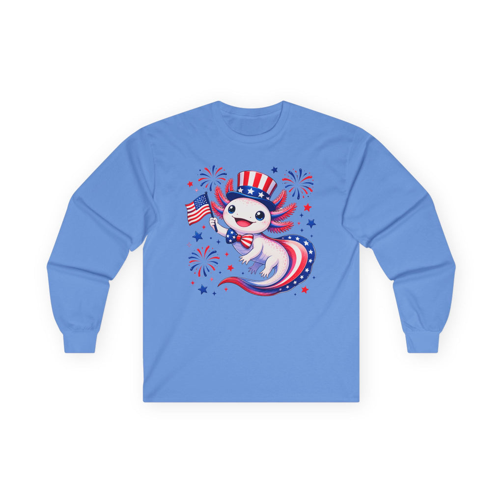 Patriotic Axolotl Cotton Long Sleeve Tee